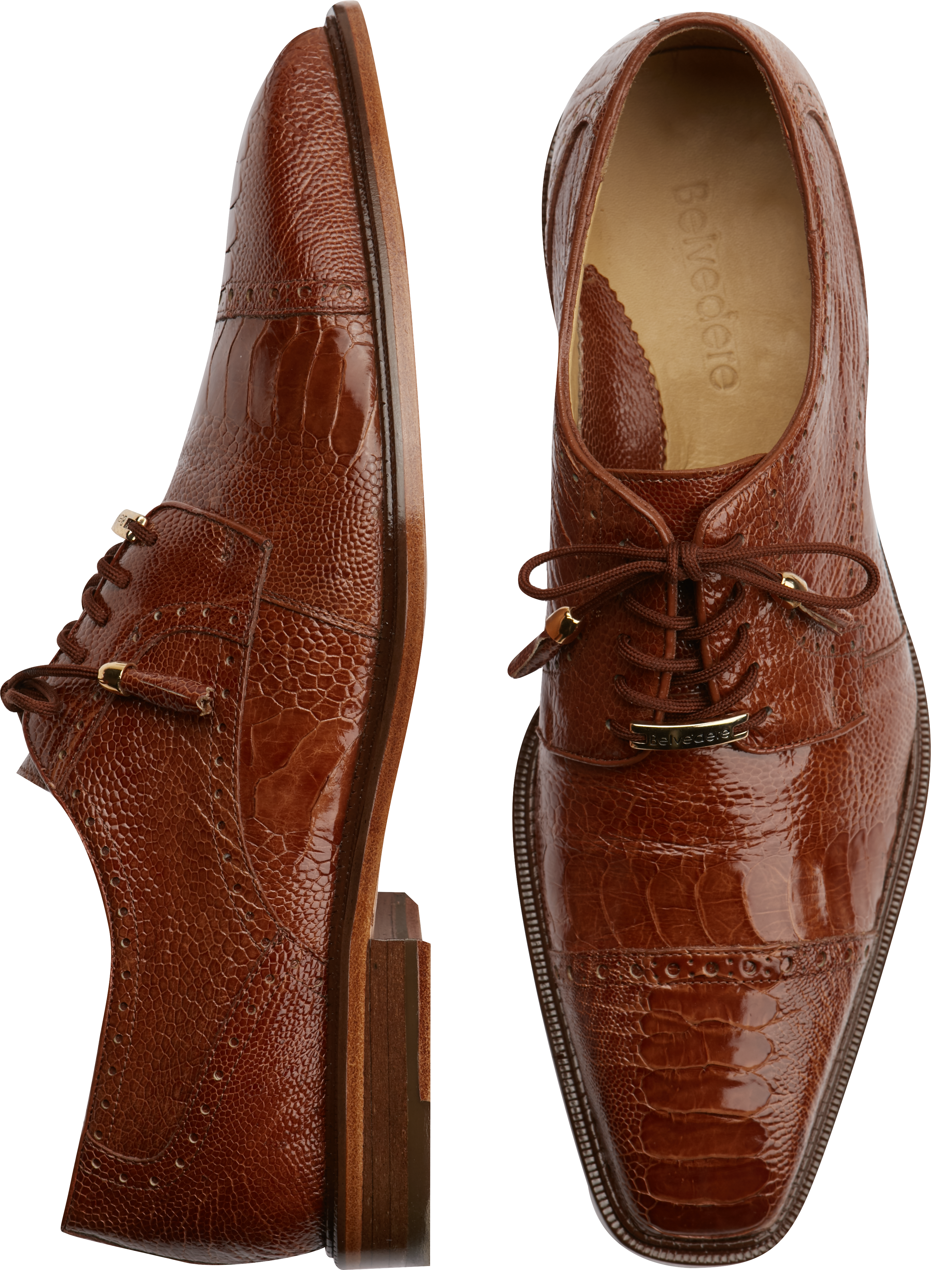 Belvedere Batta Brandy Ostrich Cap-toe Lace-Ups - Men's Sale | Men's ...