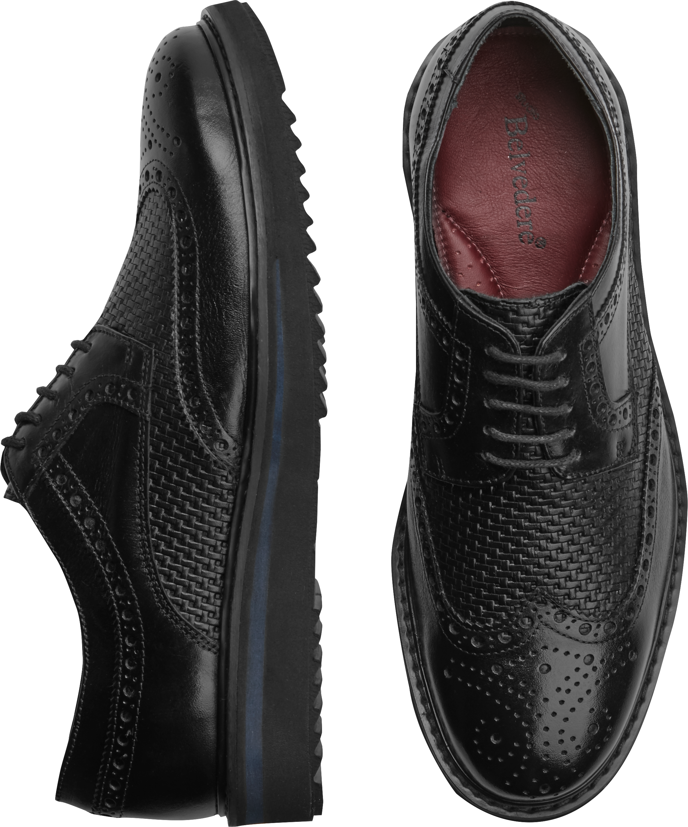 Belvedere Luis Black Wingtip Lace-Ups - Men's Sale | Men's Wearhouse