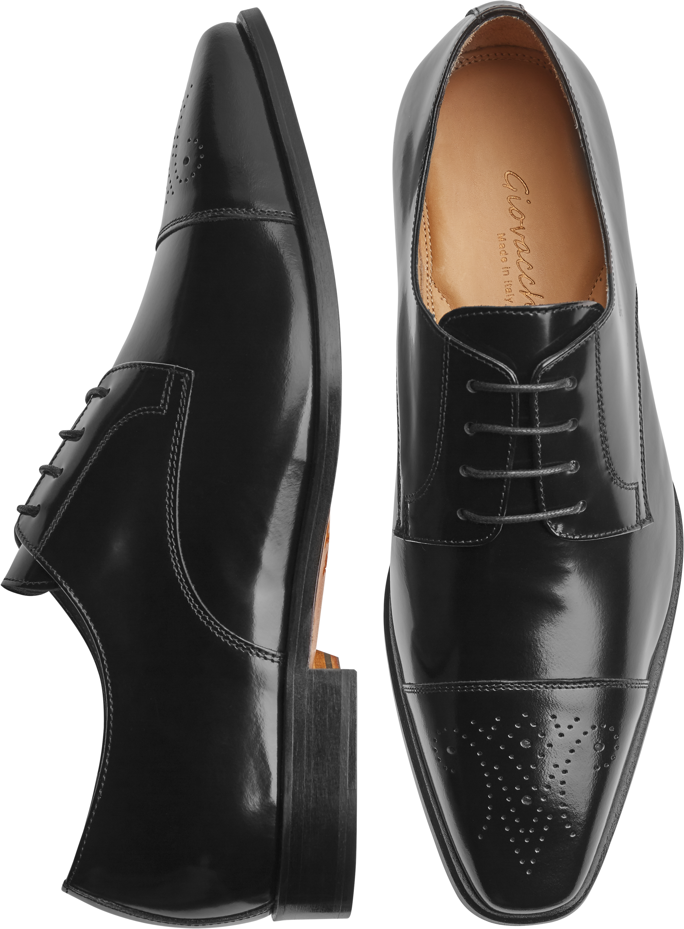 Giovacchini Mike Black Cap Toe Derby Dress Shoes - Men's Sale | Men's ...