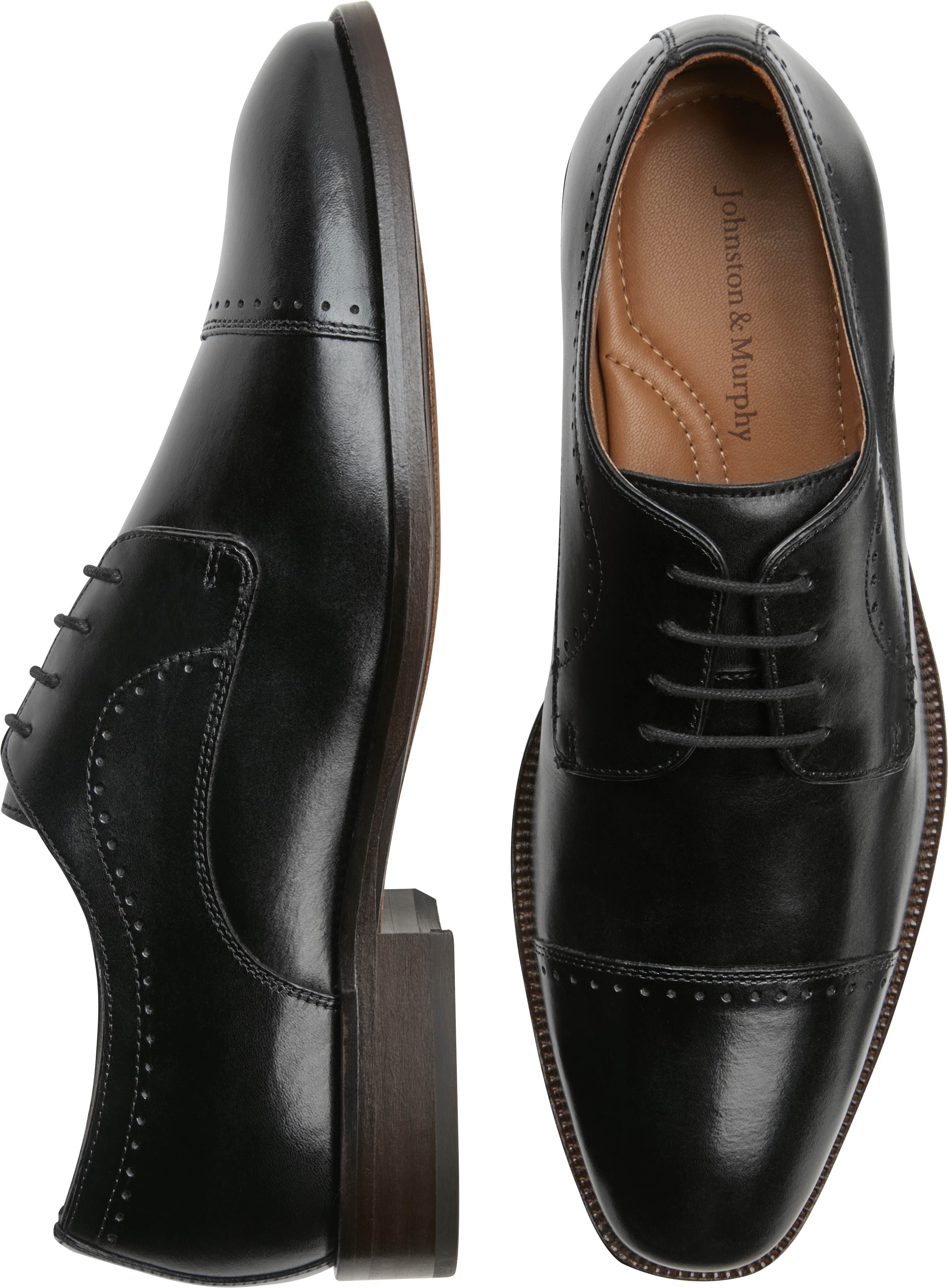 Johnston & Murphy Sanborn Black Cap Toe Derbys - Men's Sale | Men's ...