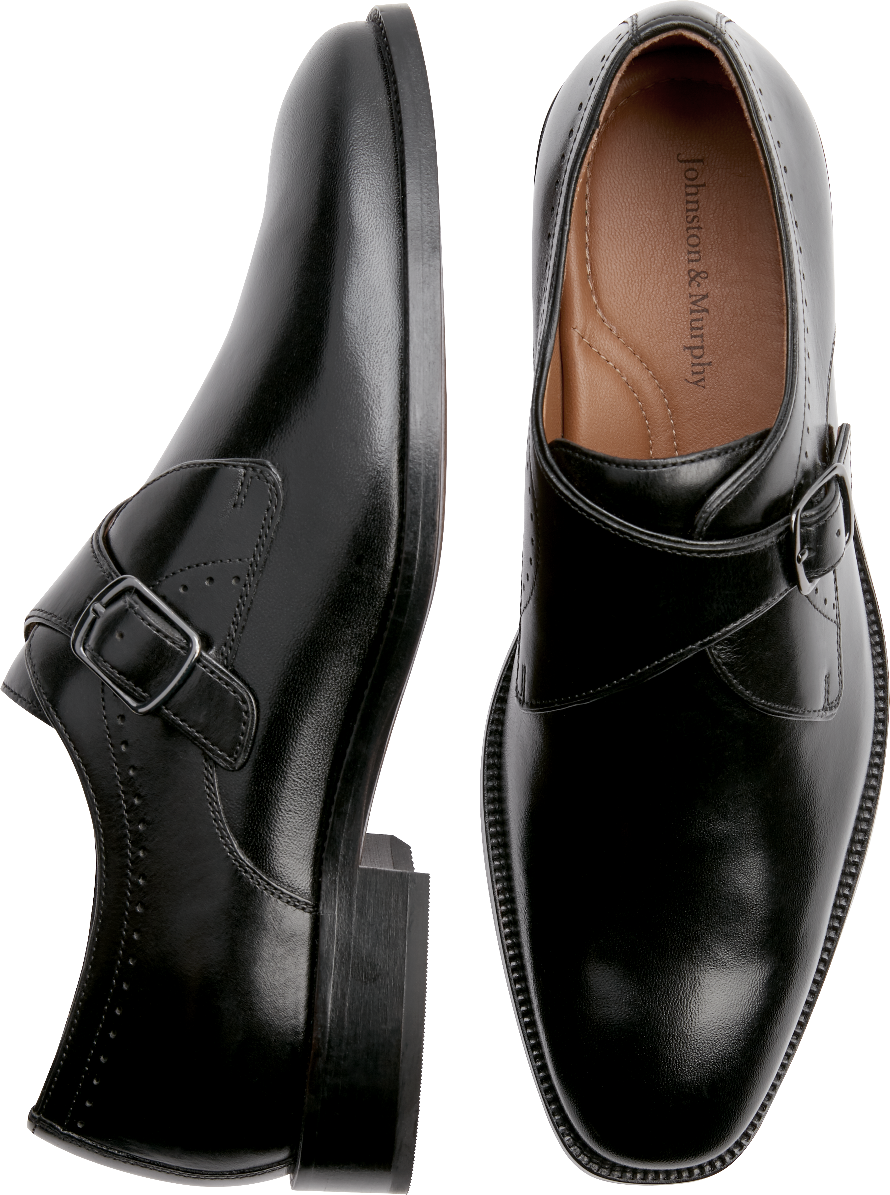 Johnston & Murphy Sanborn Black Monk Strap - Men's Sale | Men's Wearhouse