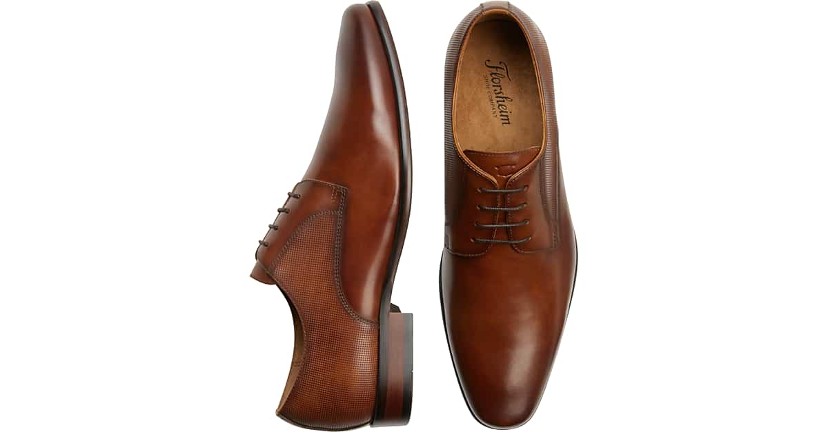 Florsheim Kierland Cognac Plain-Toe Derbys - Men's Shoes | Men's Wearhouse