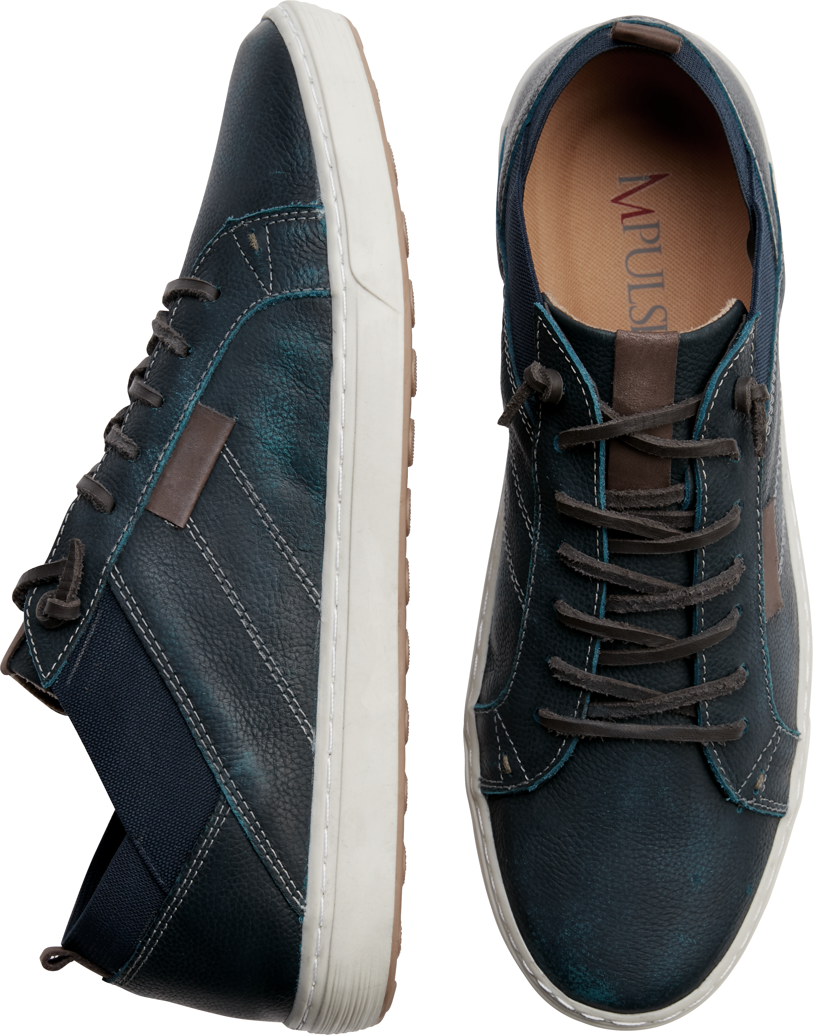Impulse Navy Leather Sneakers - Men&#39;s Shoes | Men&#39;s Wearhouse