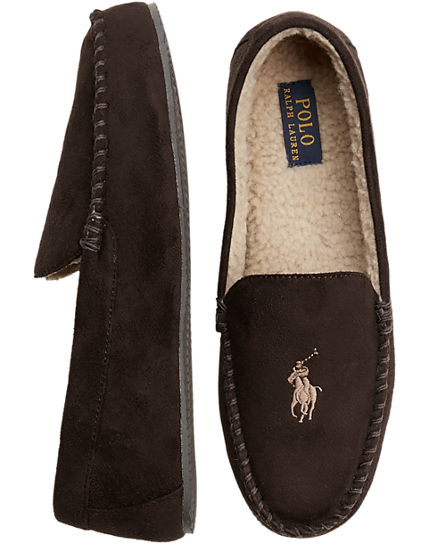 Polo Ralph Lauren Dezi IV Brown Slippers - Men's | Men's Wearhouse