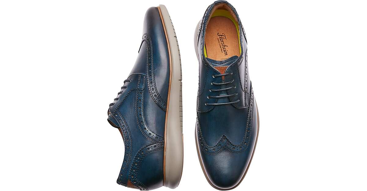 florsheim solar navy wingtip shoes