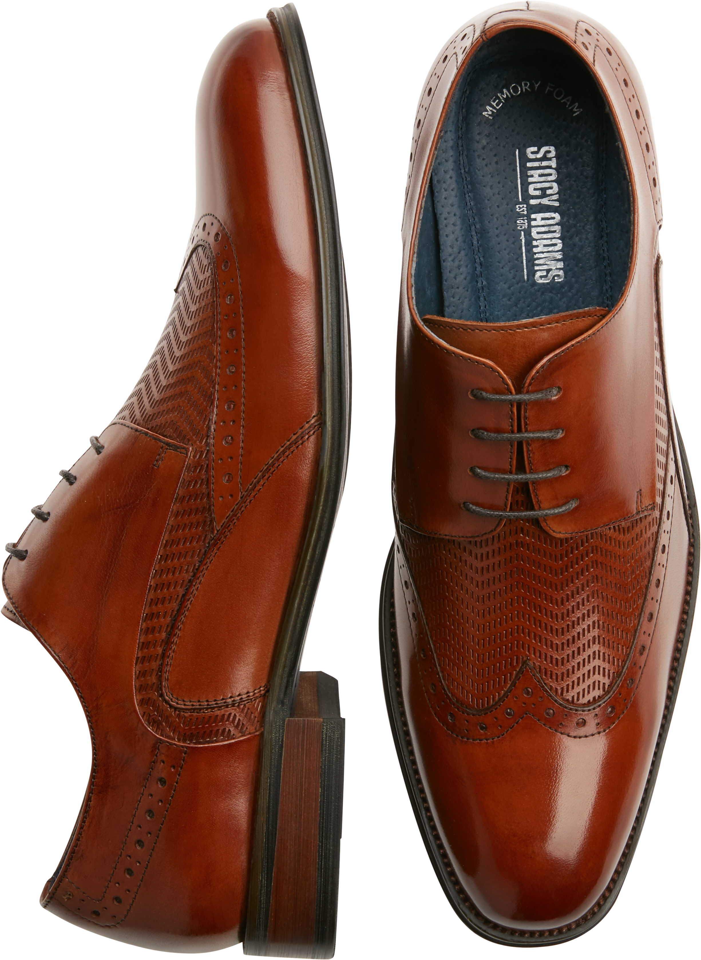 stacy adams wingtip cognac