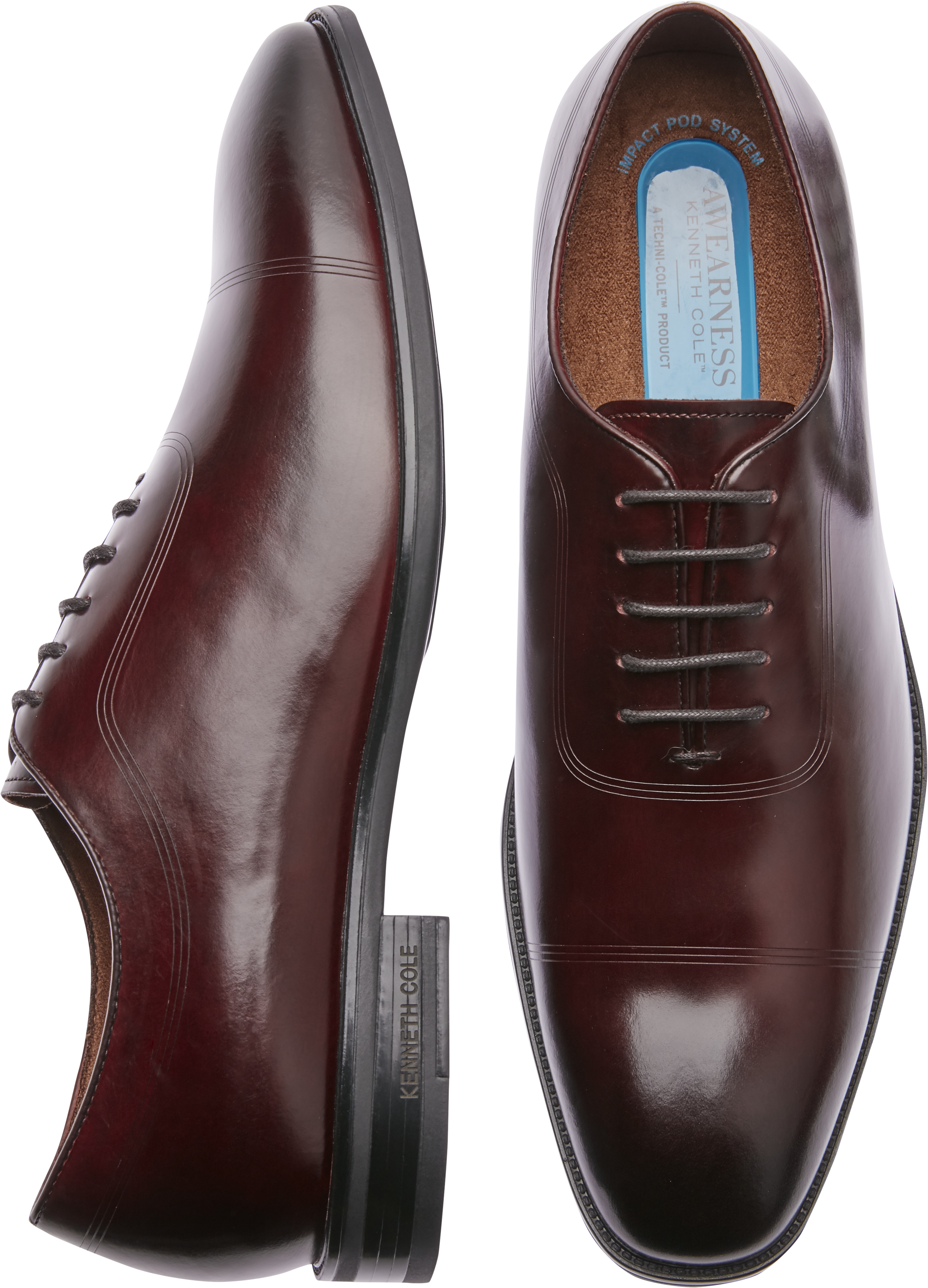 Awearness Kenneth Cole AWEAR-TECH Tune Pod Cap Toe Lace Up Burgundy ...