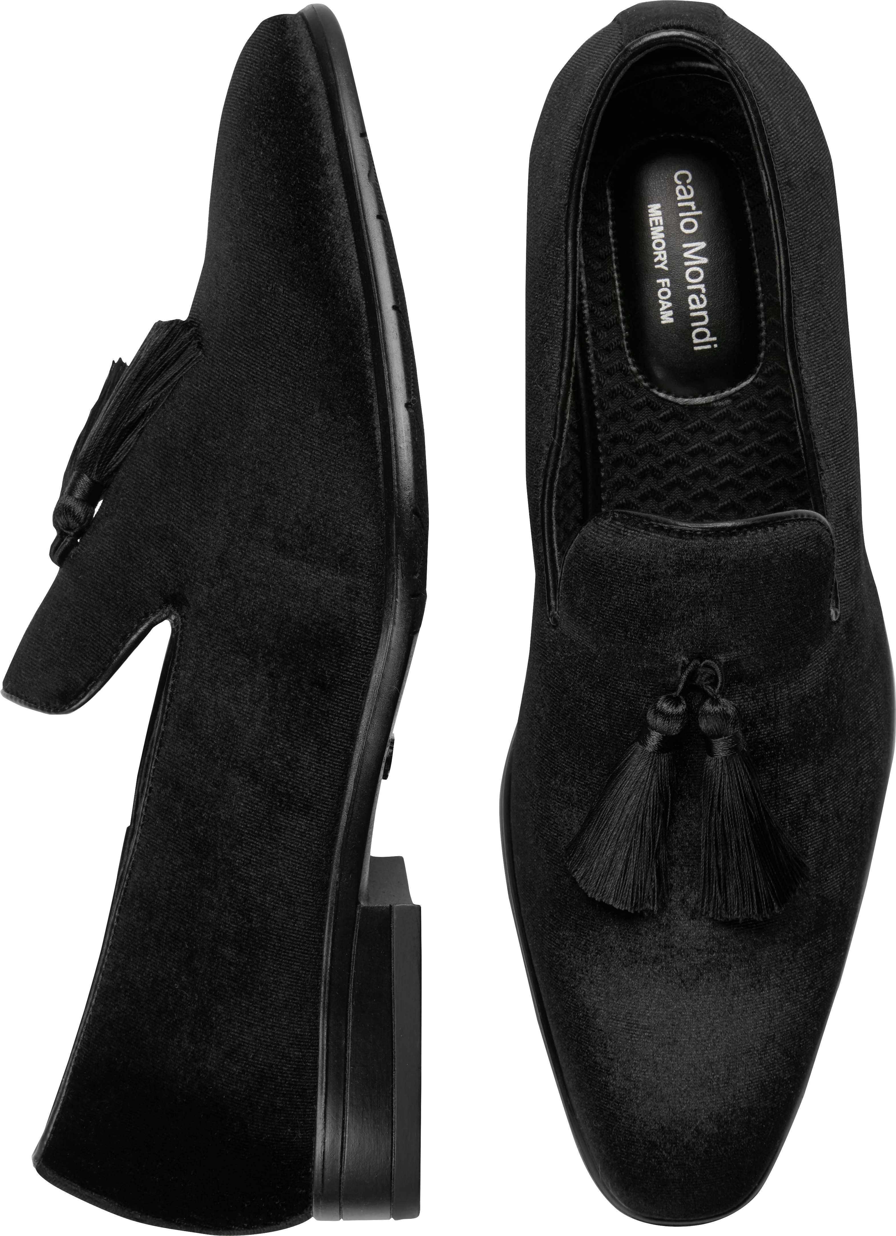 velvet black shoes