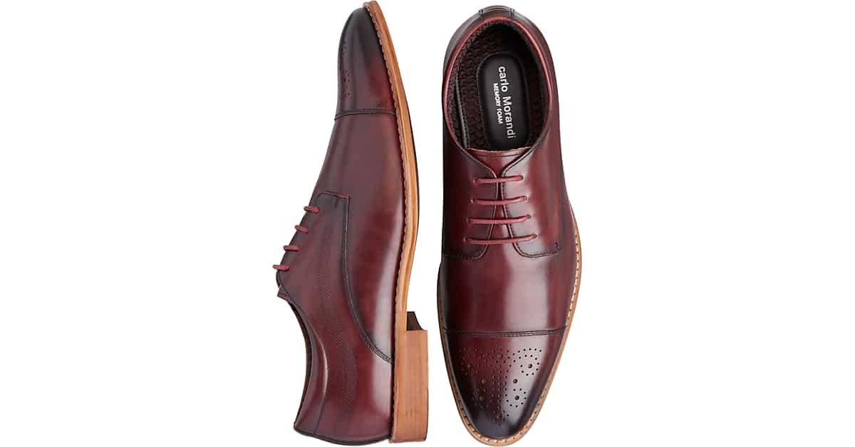carlo morandi cognac plain toe derby