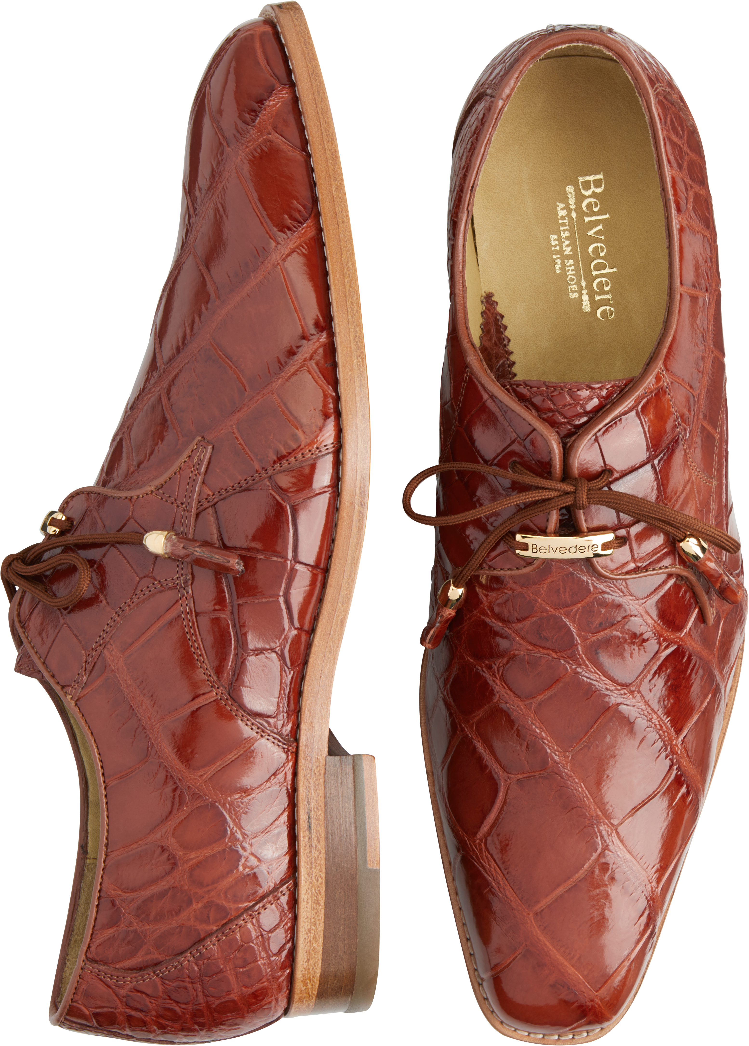 Belvedere Lago Alligator Lace Up Dress Shoes - Men's Sale | Men's Wearhouse