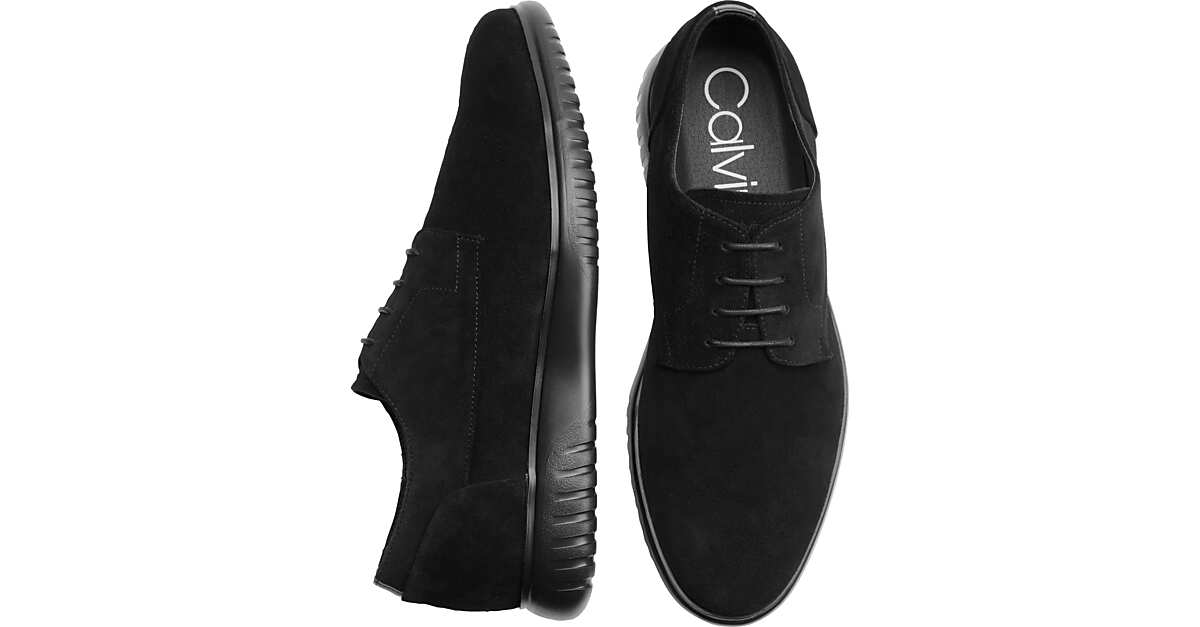 calvin klein mens black suede shoes