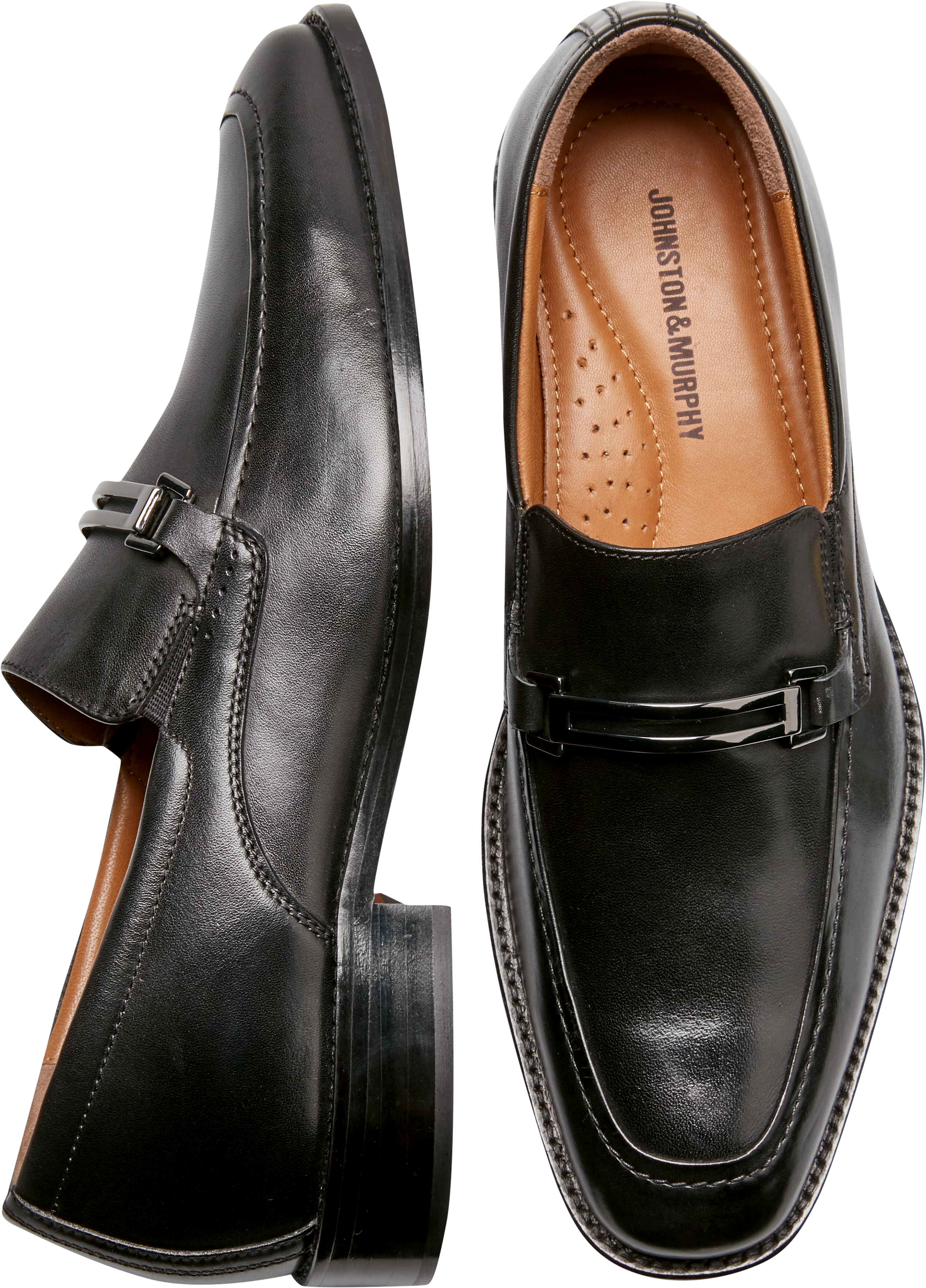 johnston and murphy black loafers