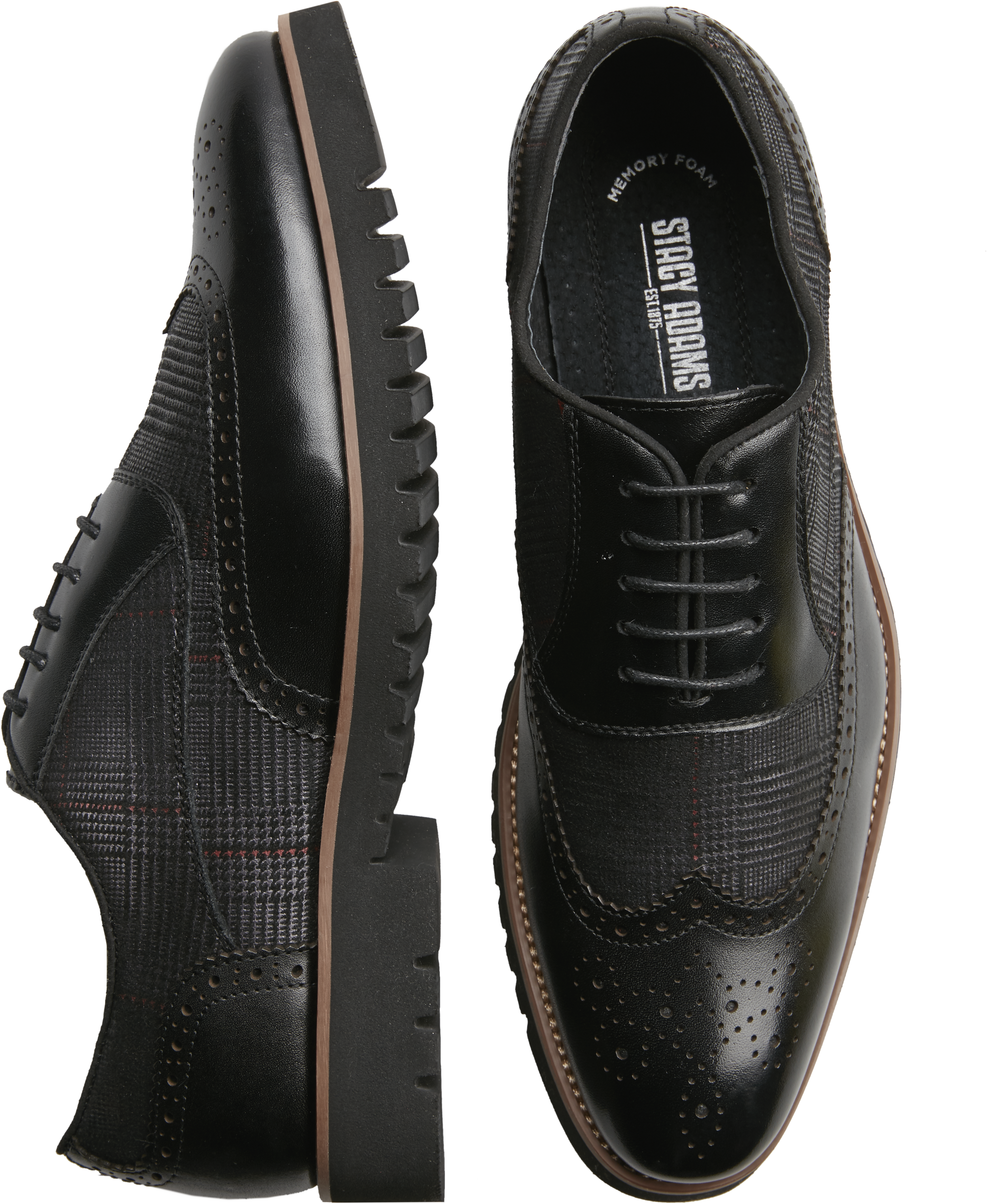 black and white wingtip oxfords