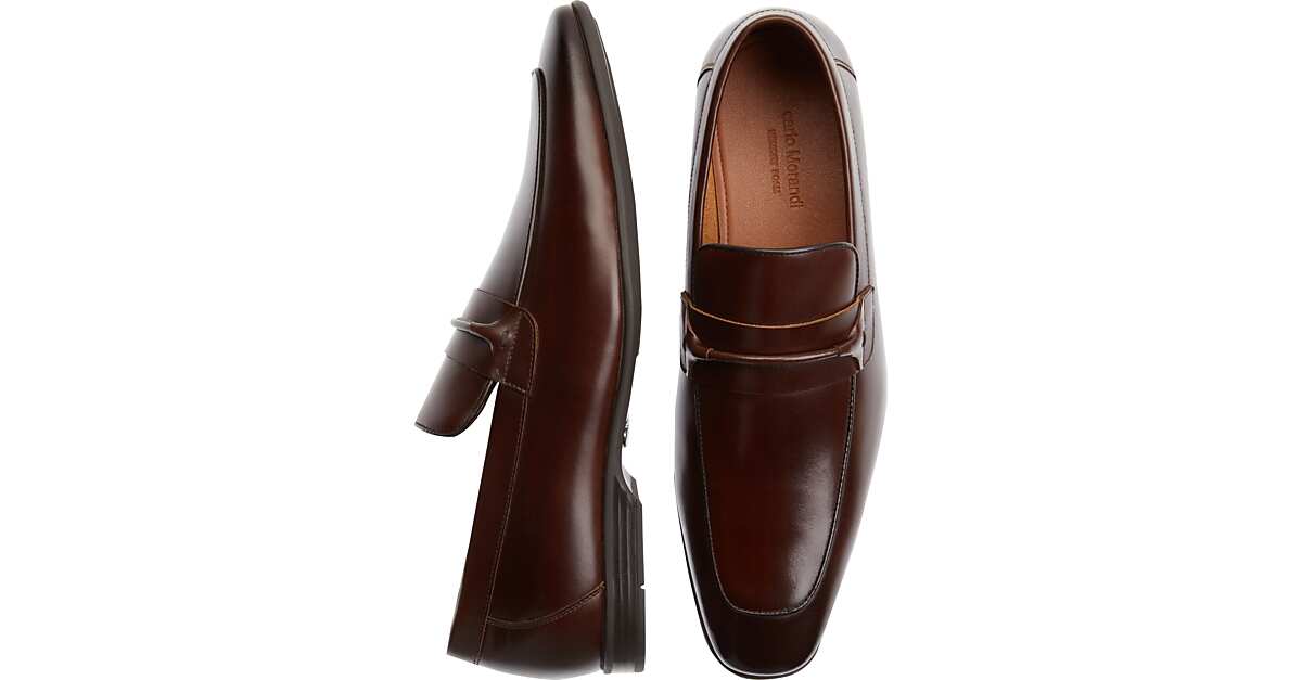 carlo morandi cognac plain toe derby