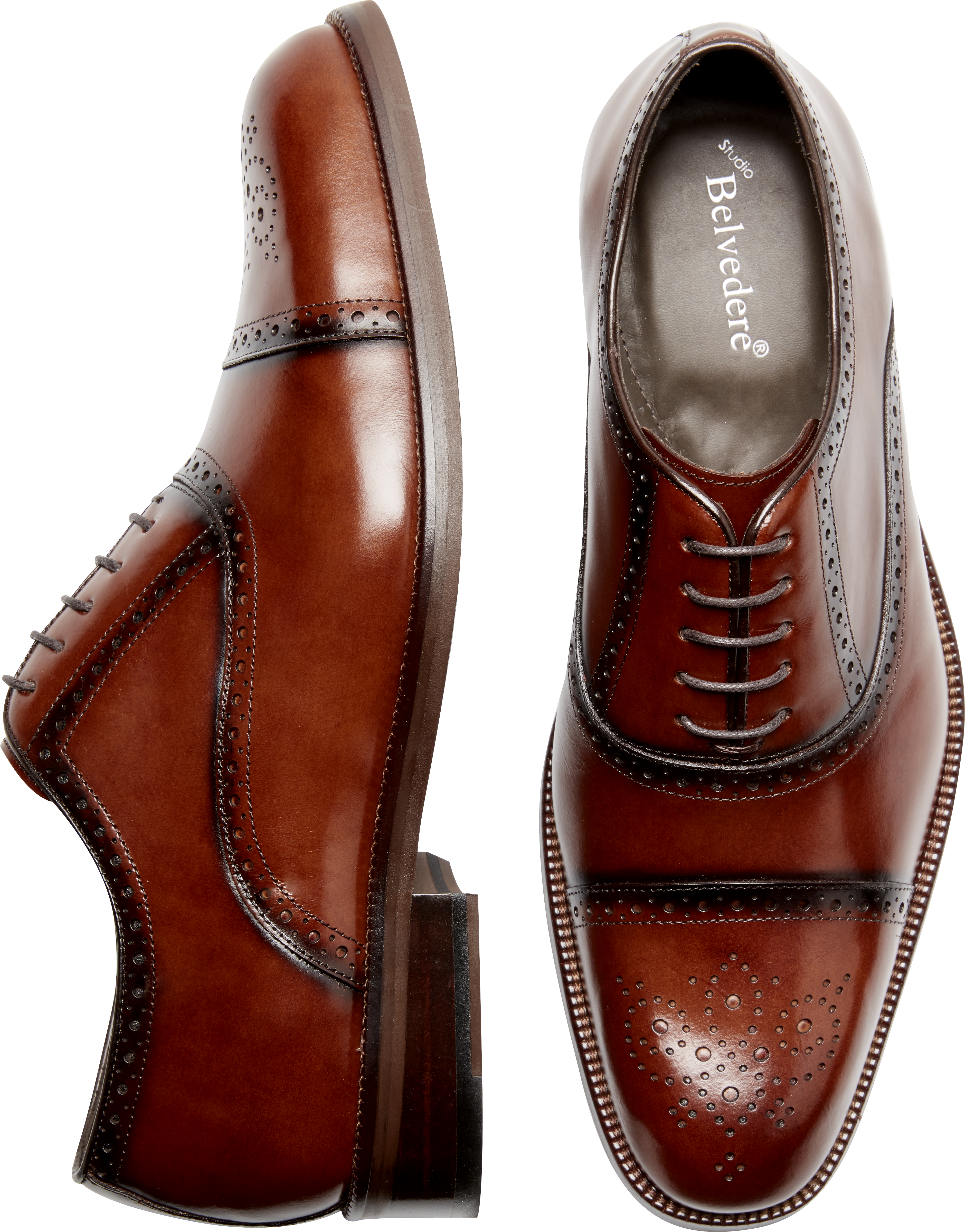 cognac cap toe oxford