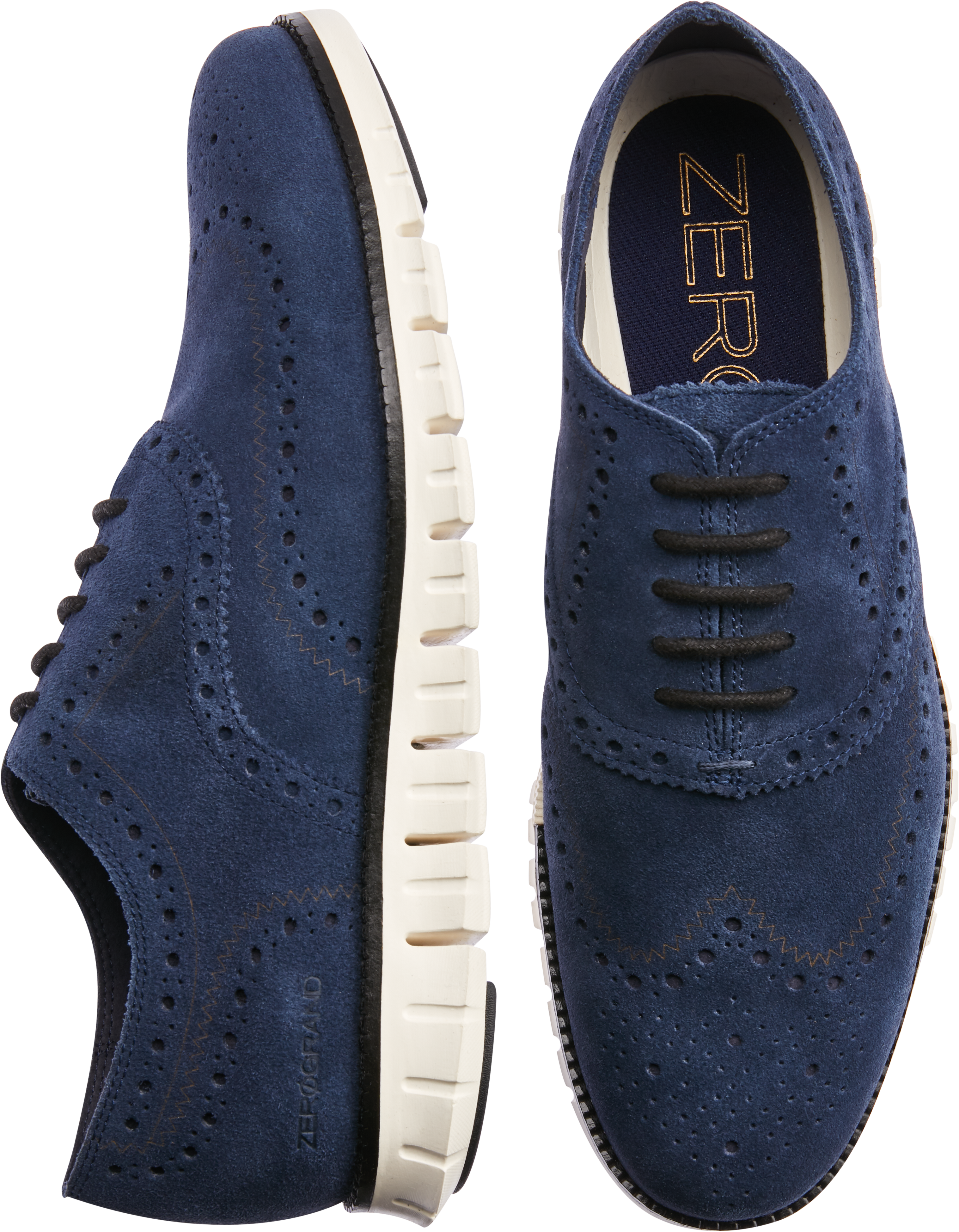 Cole Haan Zerogrand Navy Suede Wingtip 