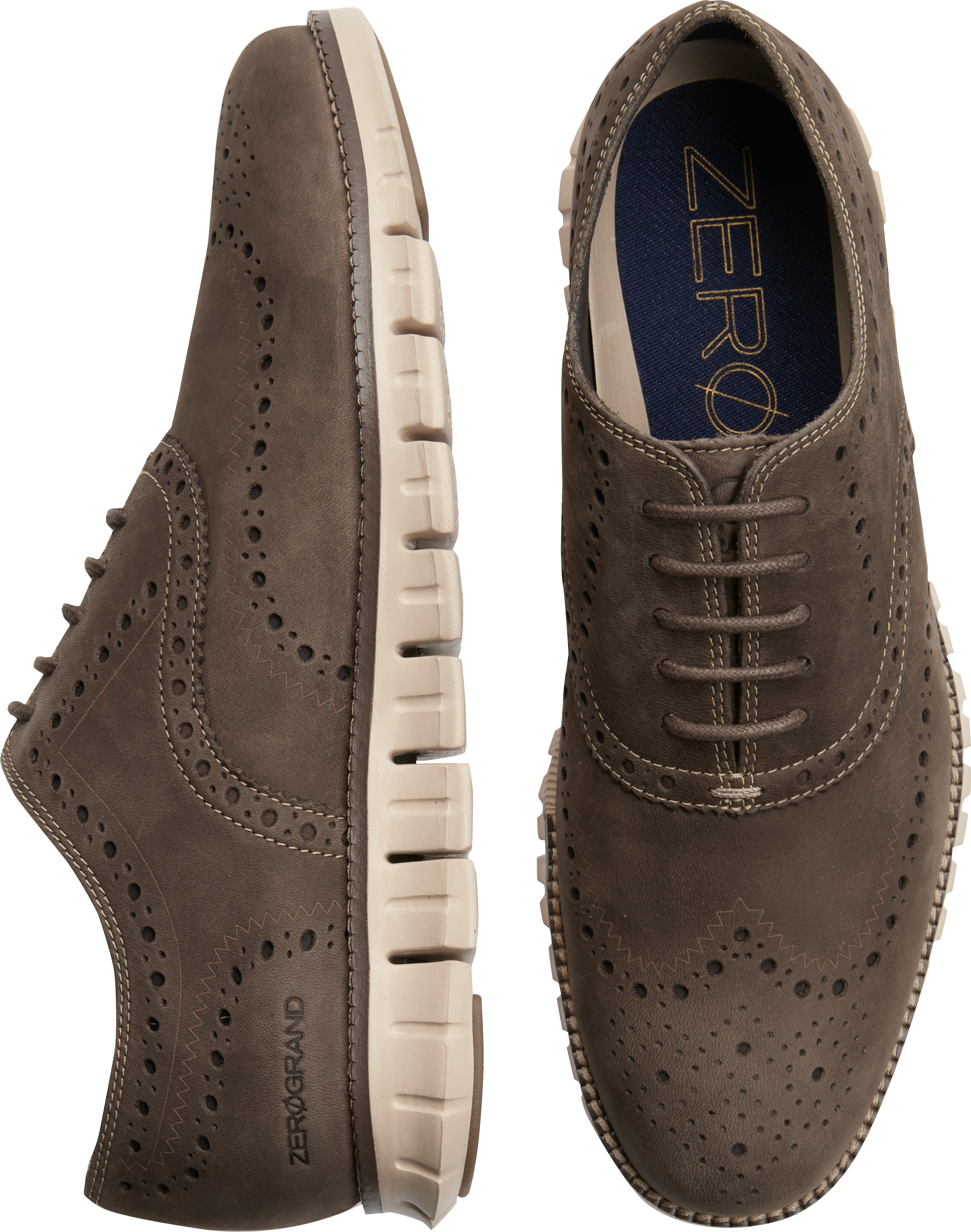 cole haan zerogrand suede wingtip oxford shoes