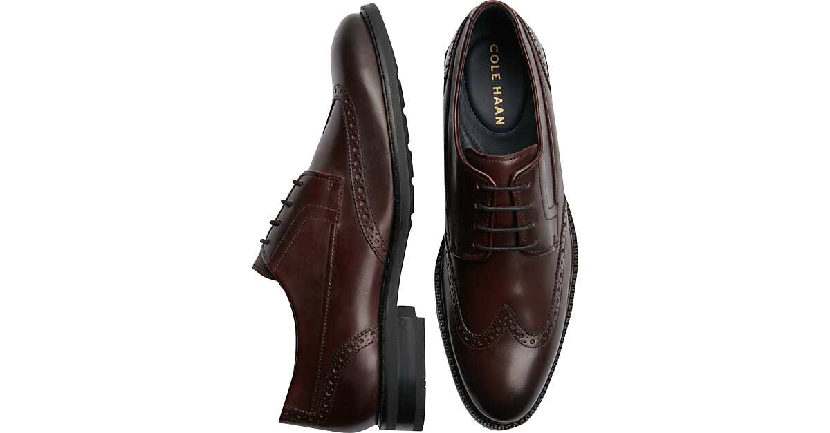 cole haan winston tan wingtip derbys