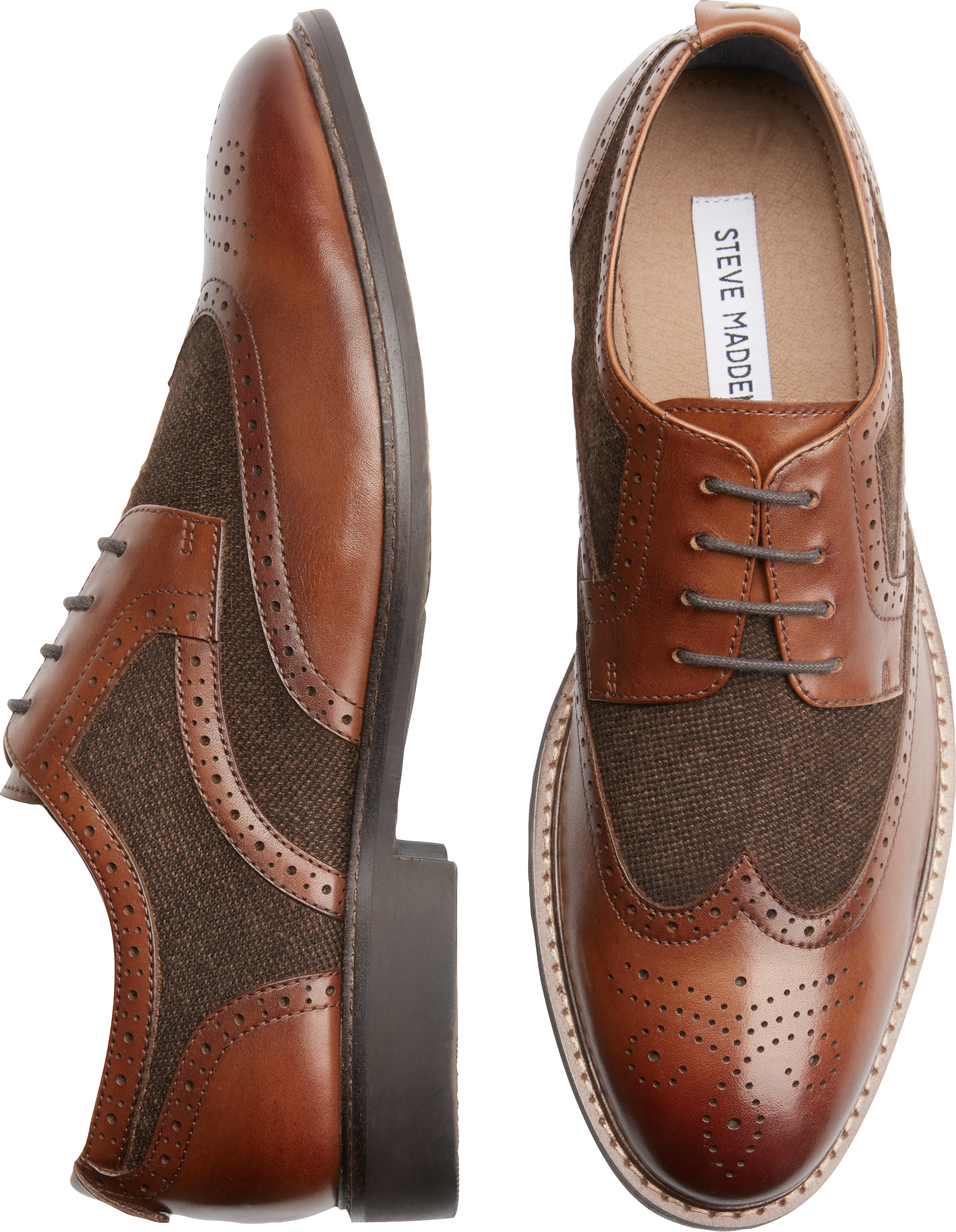 cognac wingtip shoes