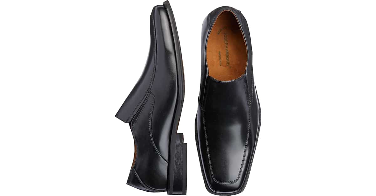 Mens Boys Black Slip On Formal Casual Work Office Stitched Wedding Shoes Size