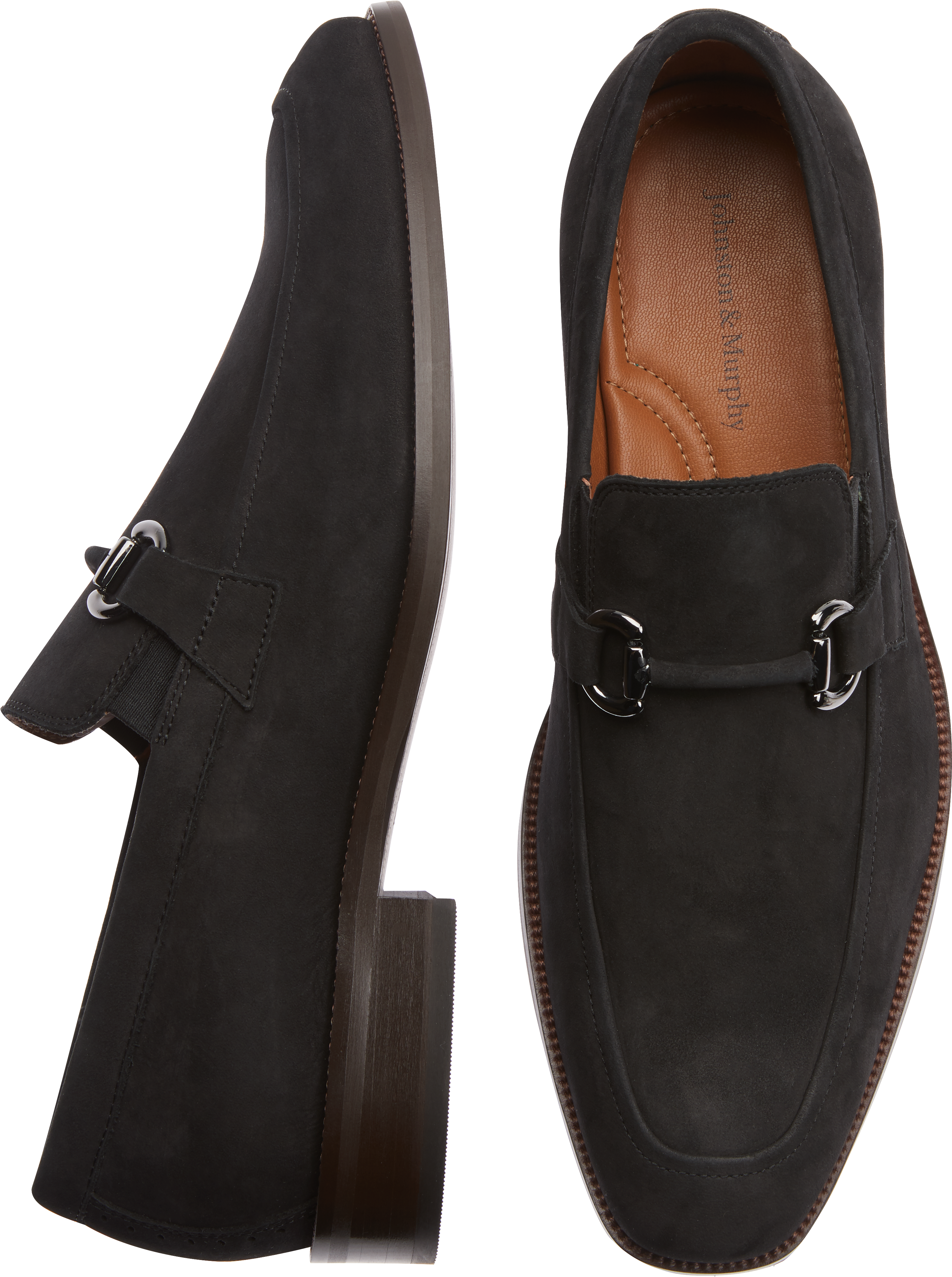 motto Varme skolde Johnston & Murphy Everett Black Suede Loafers - Men's Shoes | Men's  Wearhouse
