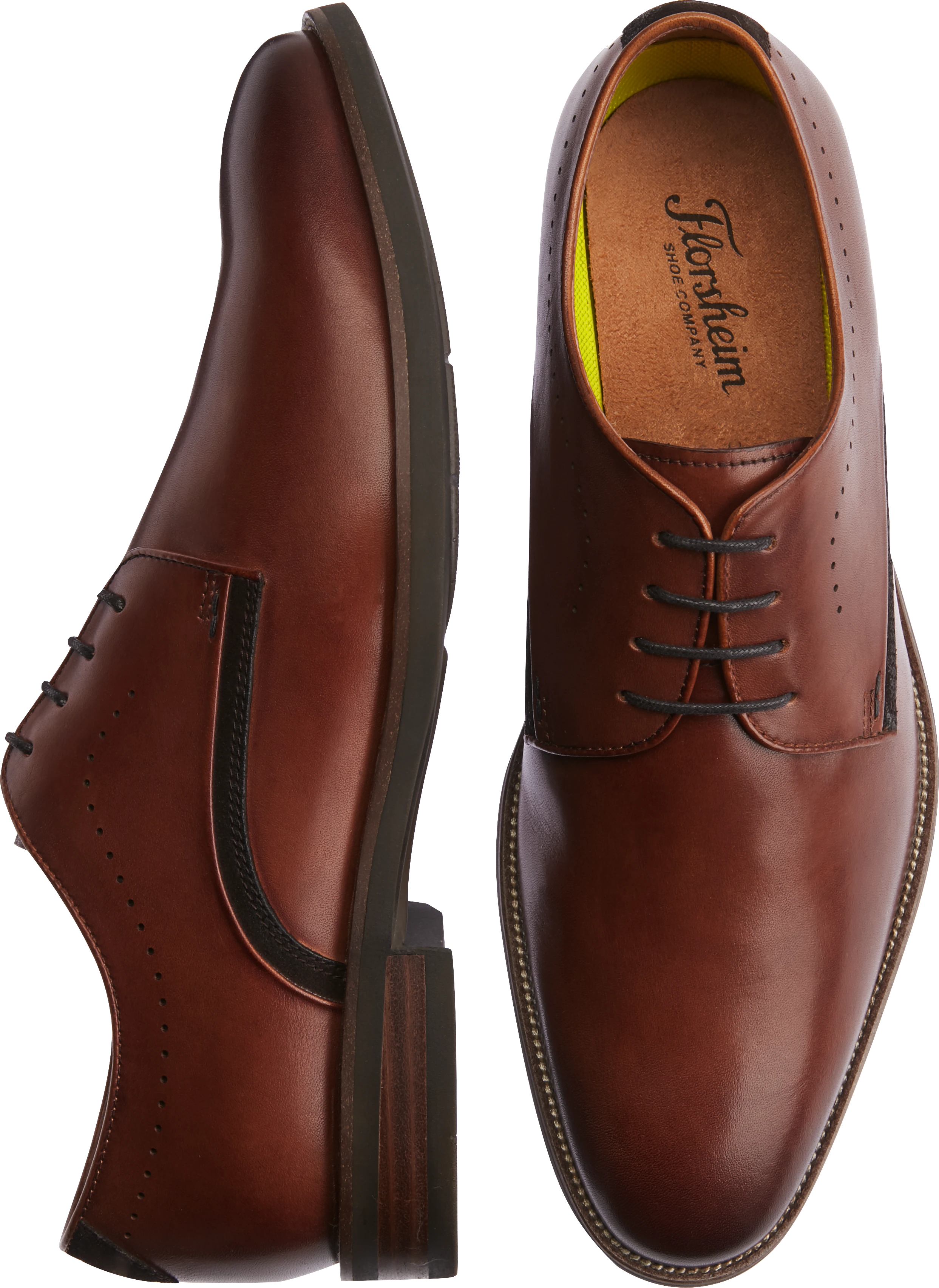 florsheim upscale cognac wingtip lace ups