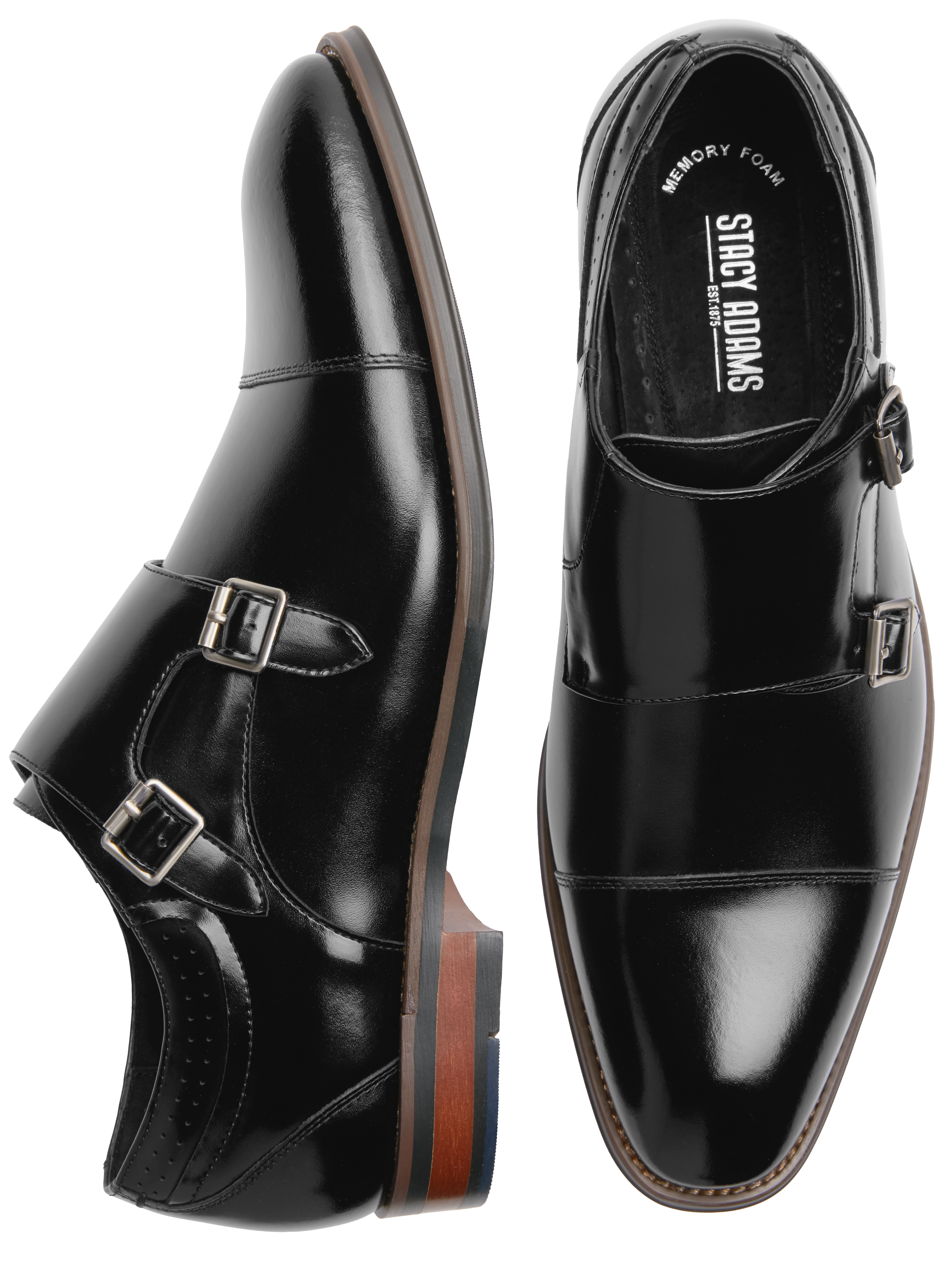 Stacy Adams Bayne Double Monk Strap Dress Shoes, Black - Men's Shoes | Men's