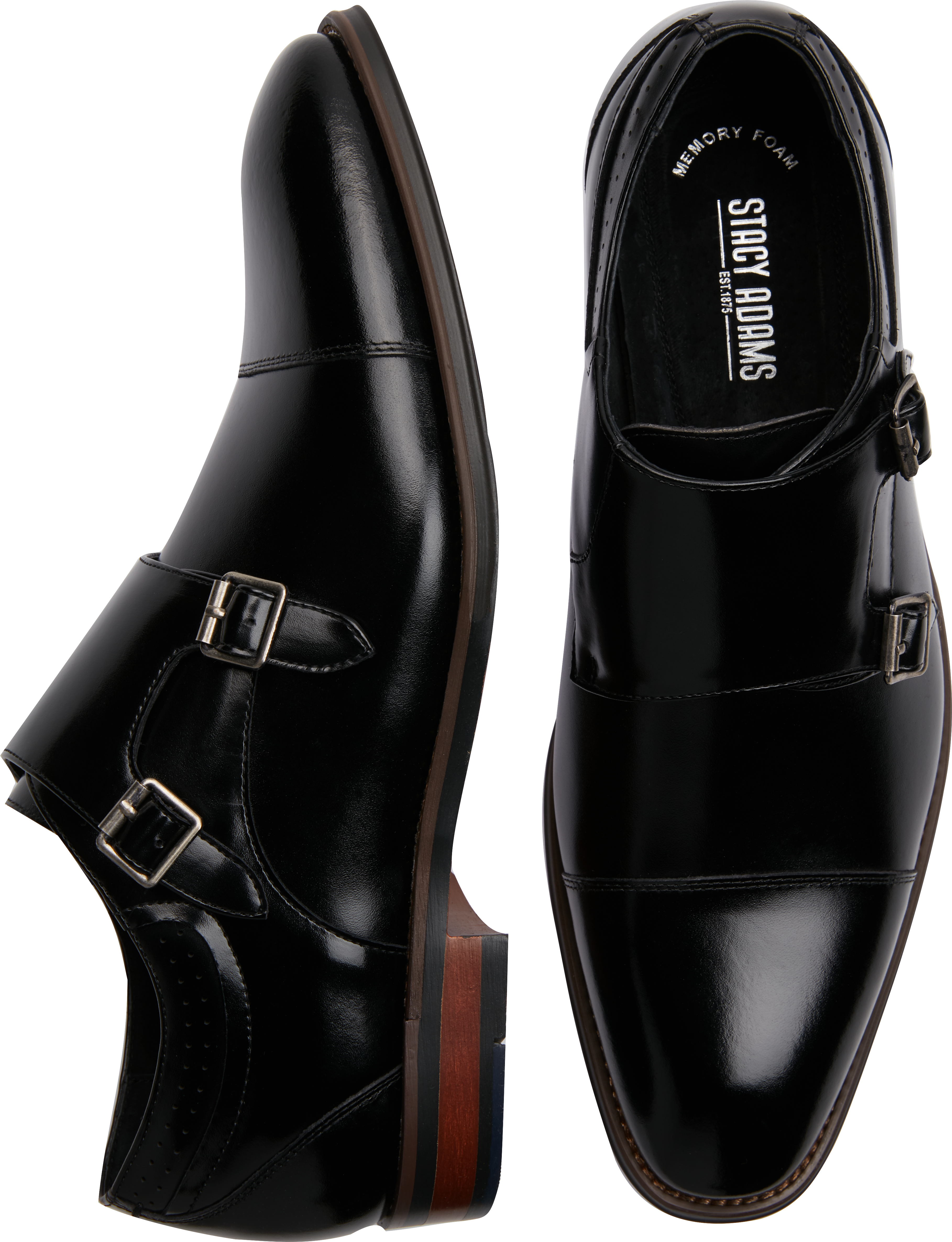 black double strap monk shoes