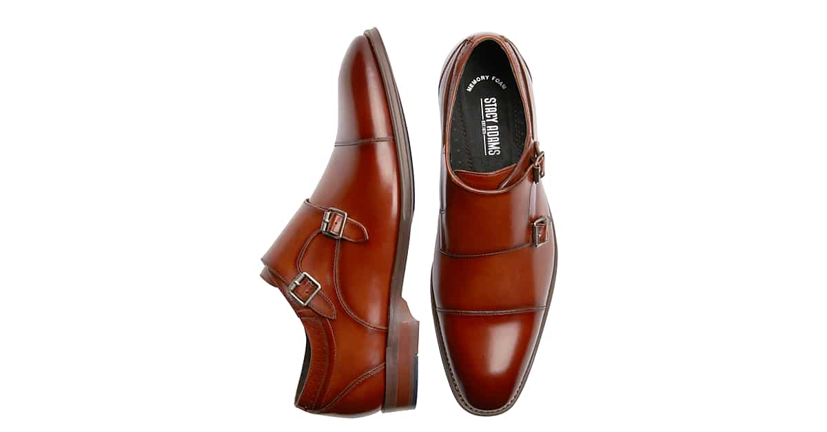 cognac double monk strap