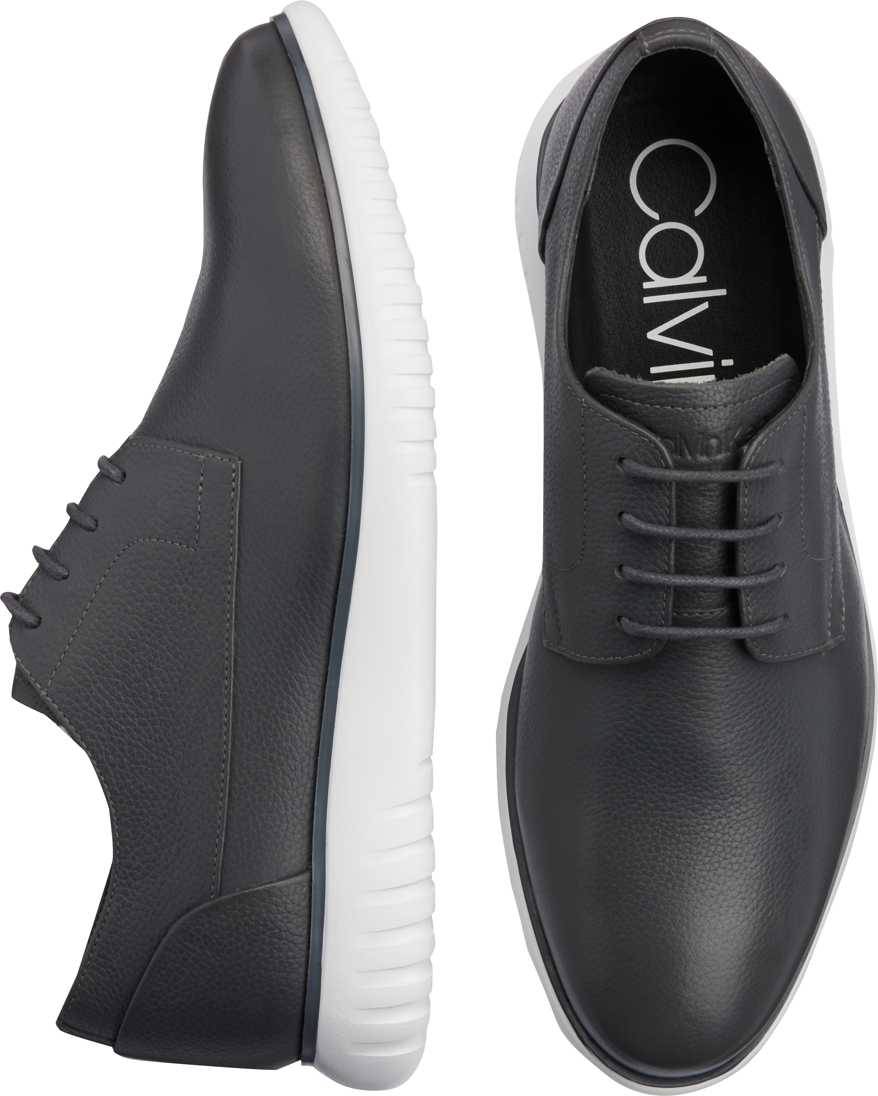 Calvin Klein Teodor Gray Plain Toe Lace Up Shoes - Men's Sale | Men's  Wearhouse