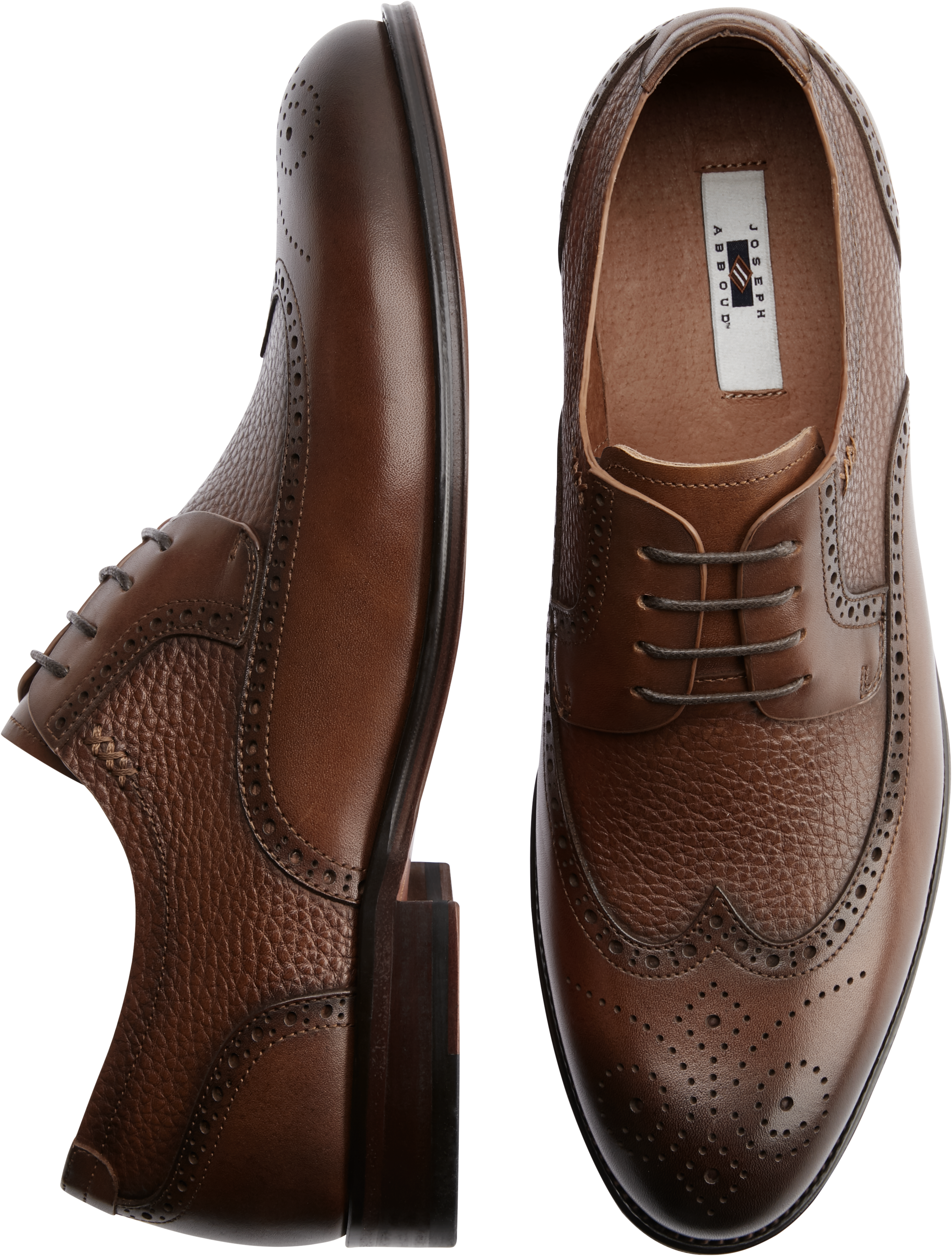 Joseph Abboud Cognac Wingtip Derbys - Men's Sale | Men's Wearhouse