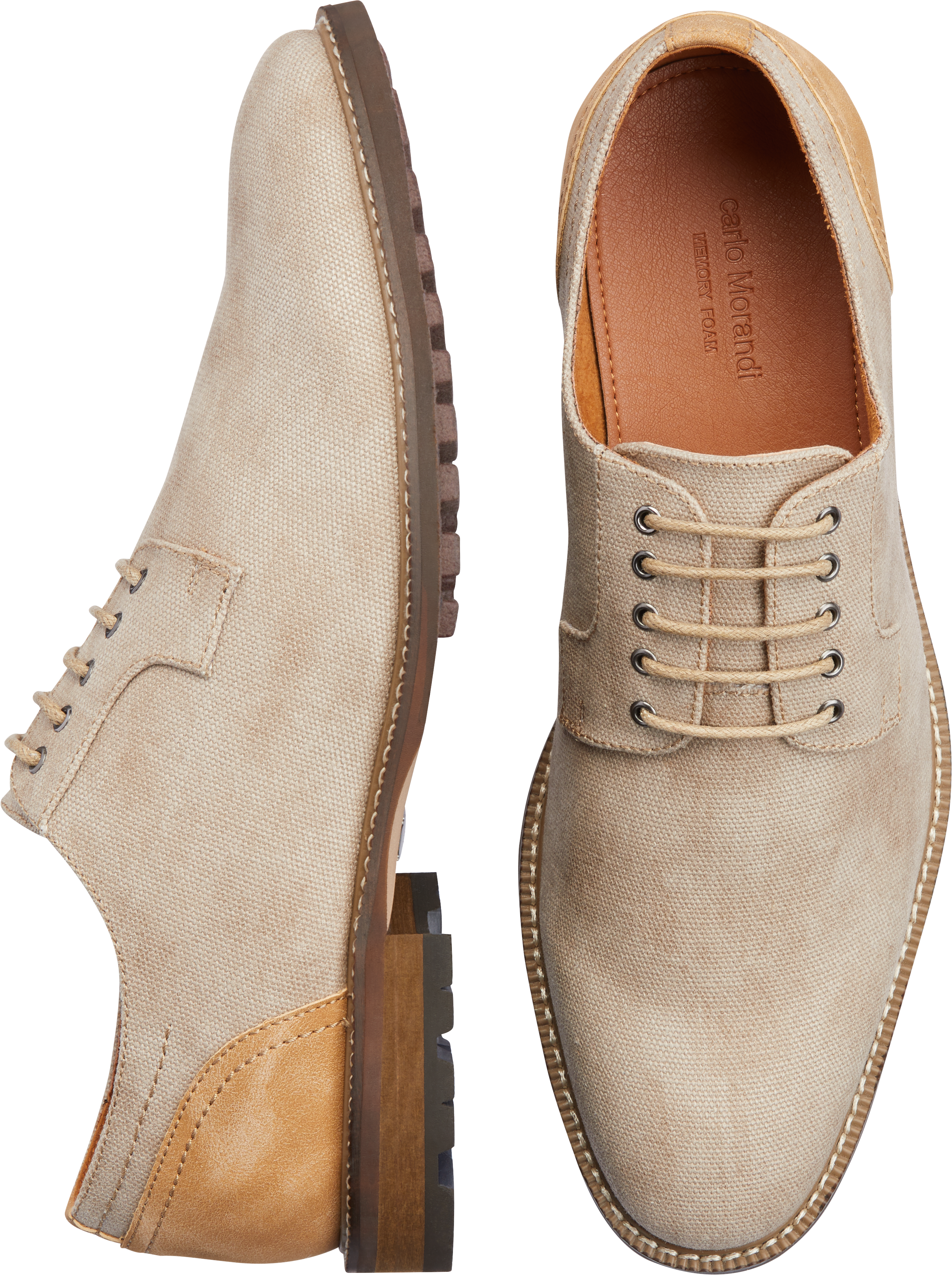 carlo morandi cognac plain toe derby