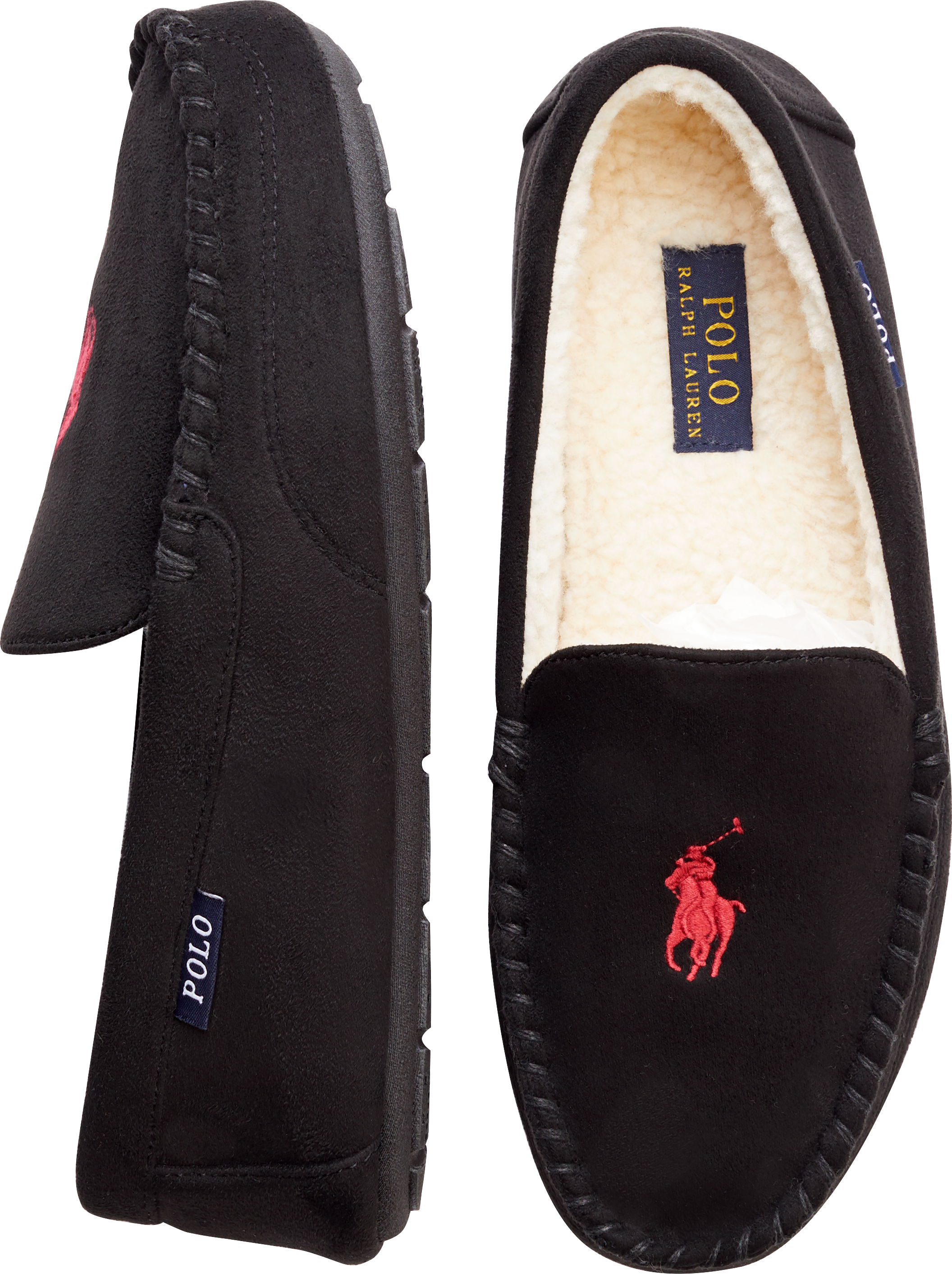 Polo Ralph Lauren Dezi Black Slippers - Men's Big & Tall | Men's Wearhouse