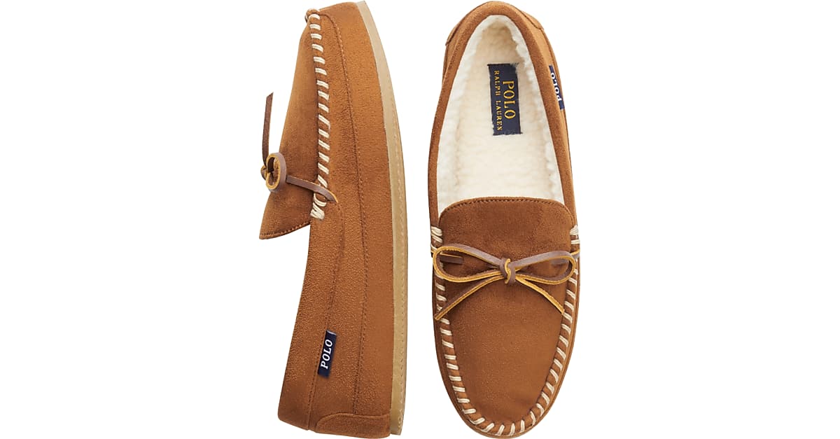 polo ralph lauren dezi ii tan moccasin slippers