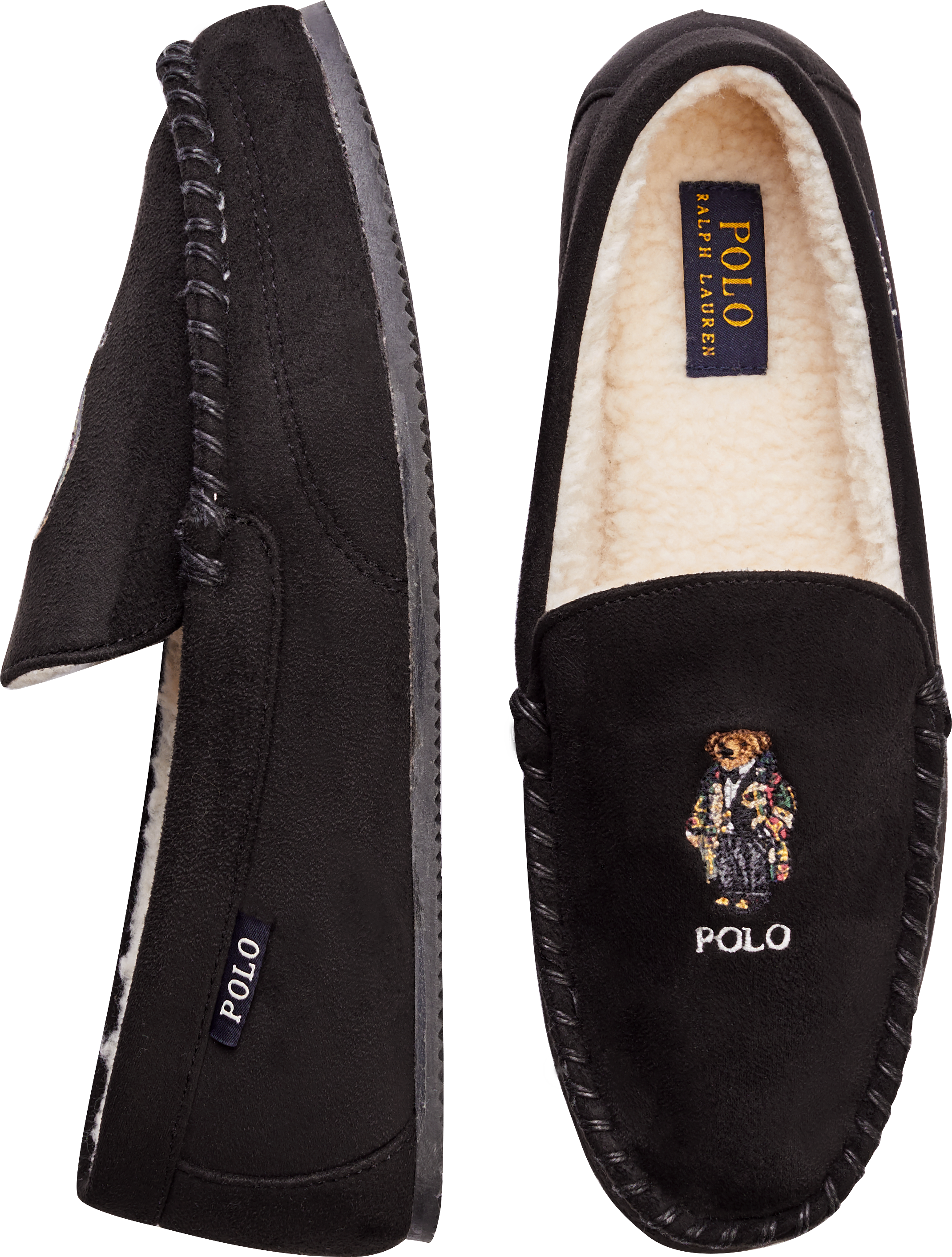 beløb børn Adskille Polo Ralph Lauren Dezi Bear Slippers, Black - Men's Shoes | Men's Wearhouse