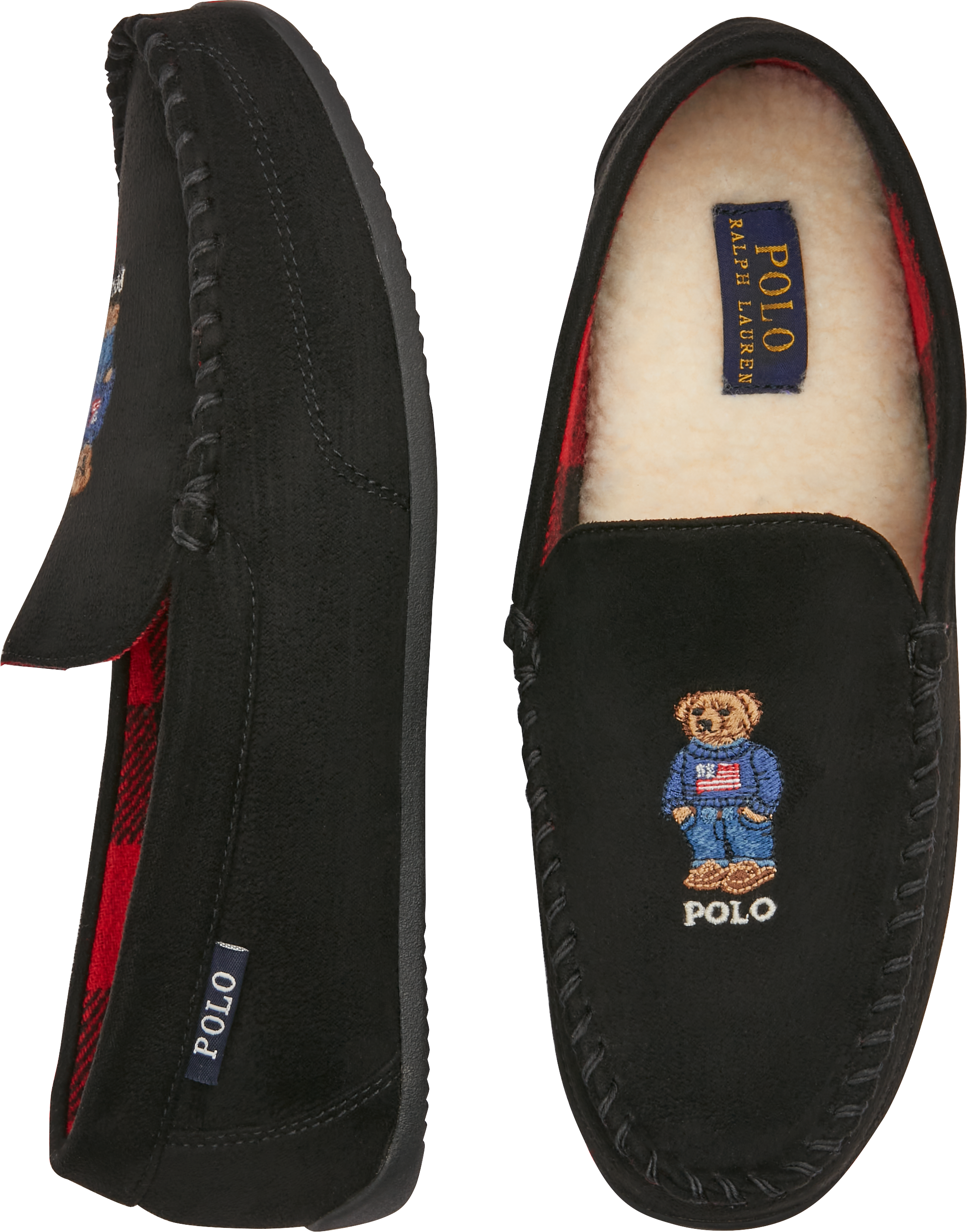 Polo Ralph Lauren Americana Bear Slippers - Men's Sale | Men's Wearhouse