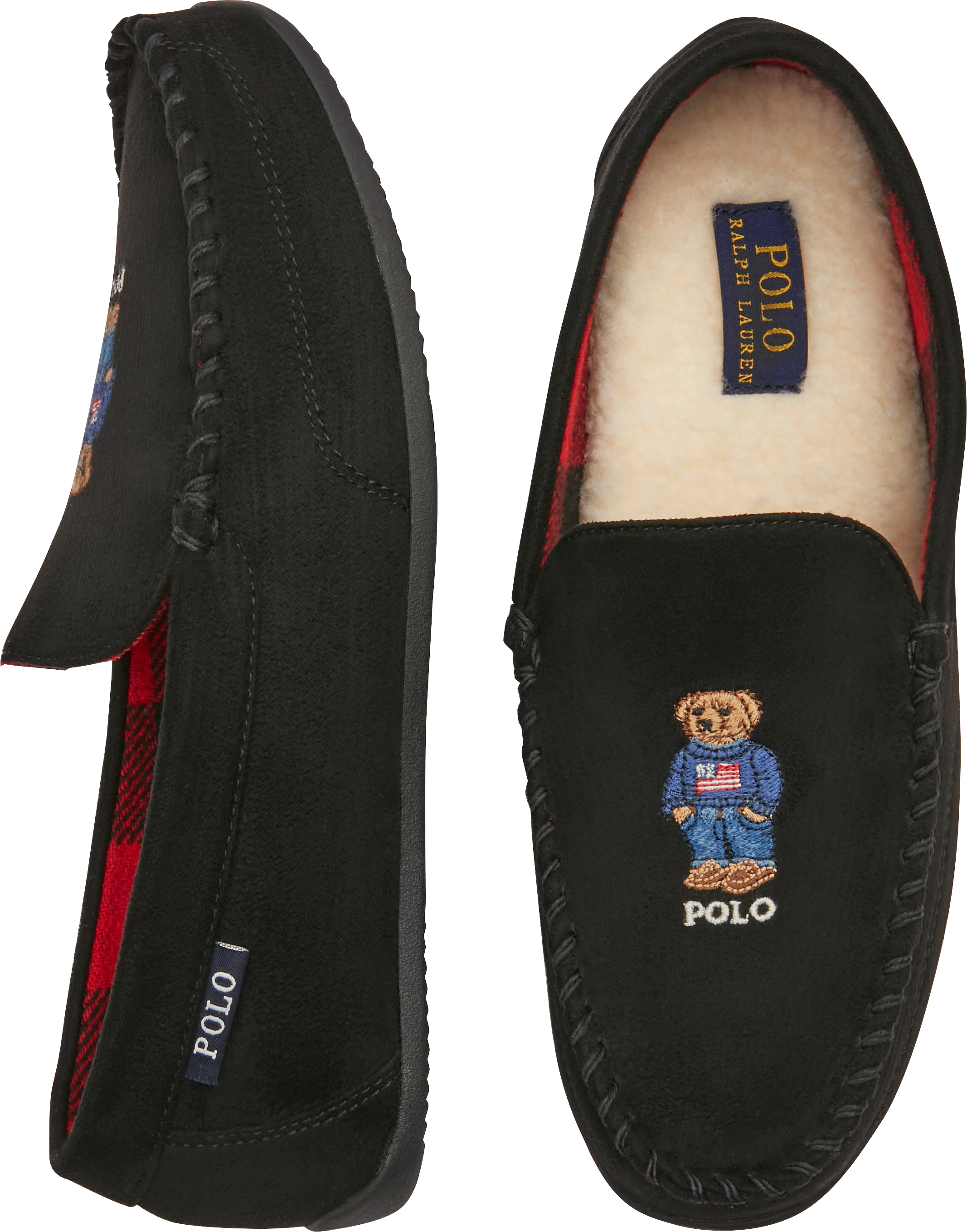 Polo Ralph Lauren Americana Bear Slippers - Men's Shoes | Men's Wearhouse