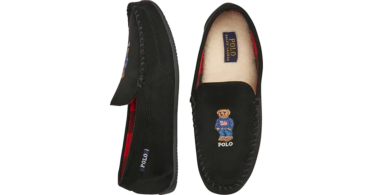 Polo Ralph Lauren Americana Bear Slippers - Men's Sale | Men's Wearhouse