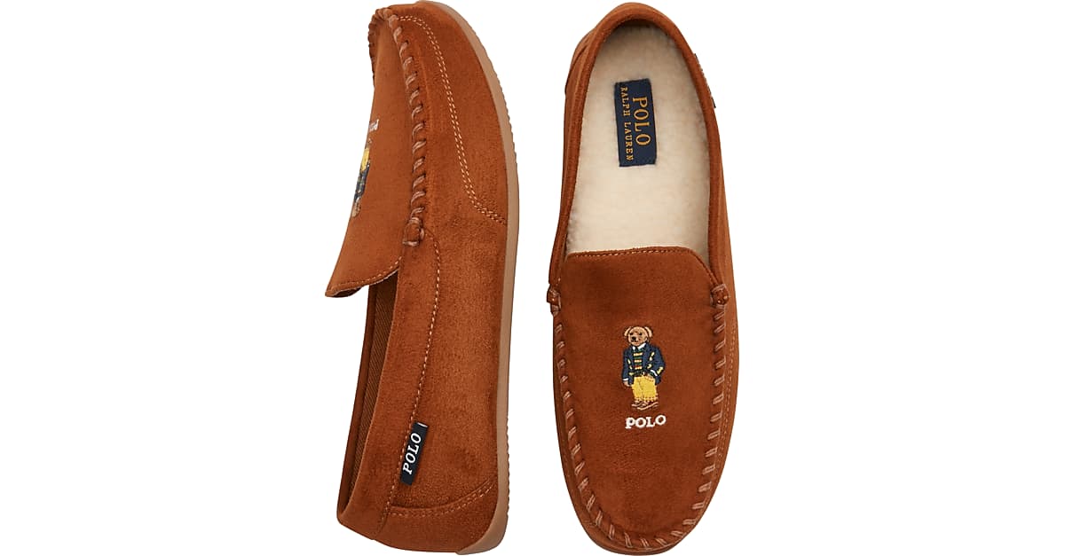 Polo Ralph Lauren Boston Bear Slippers - Men's Shoes | Men's Wearhouse