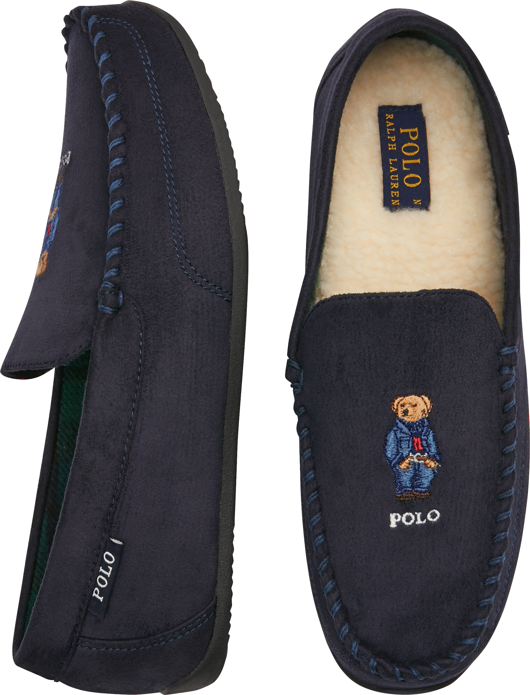 Polo Ralph Lauren Denim Bear Slippers - Men's Sale | Men's Wearhouse