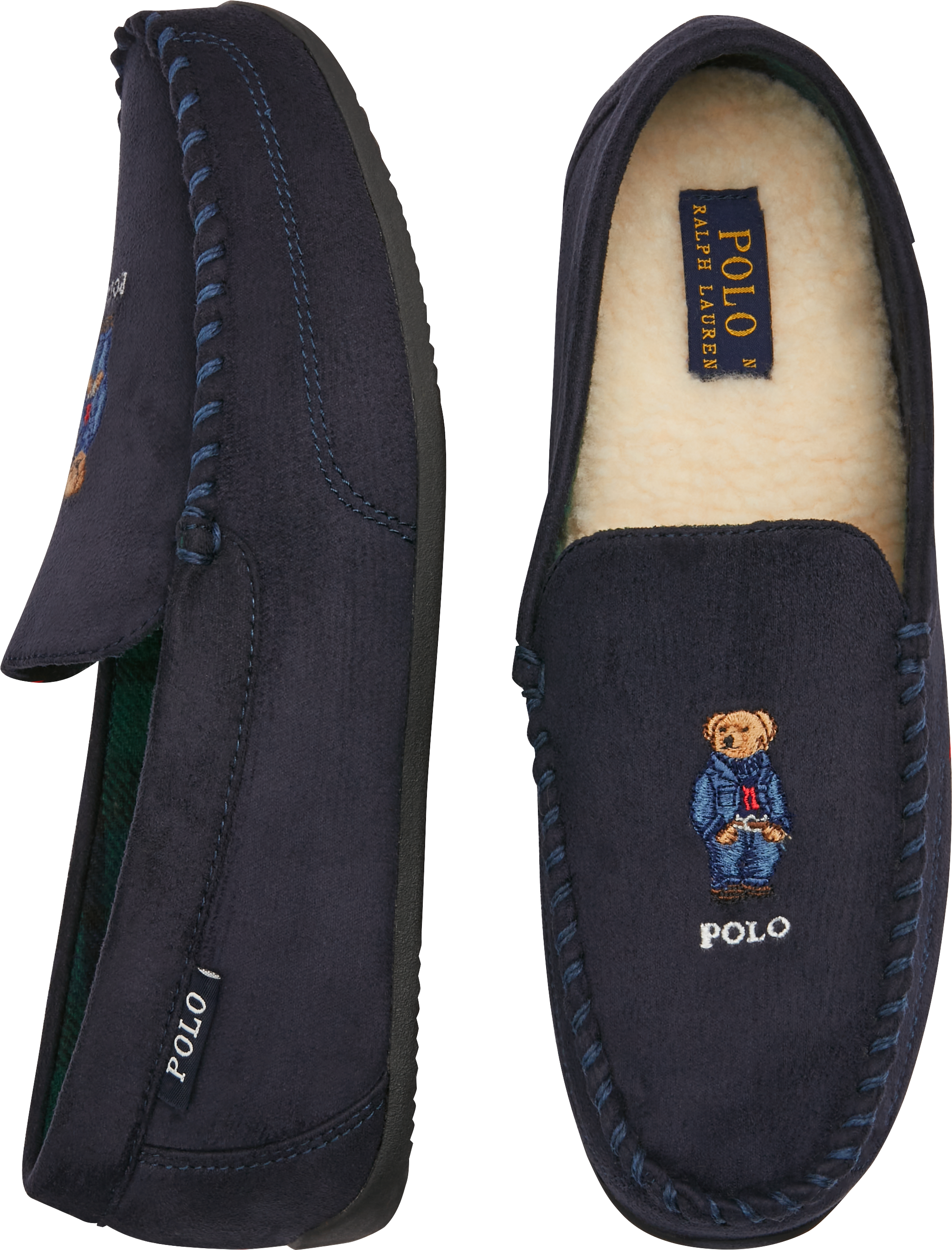 polo ralph lauren denim bear slippers