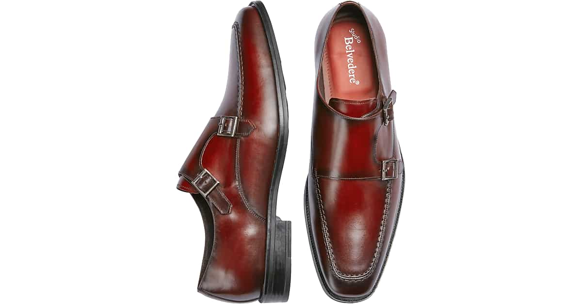 belvedere amico tan double monk strap shoes