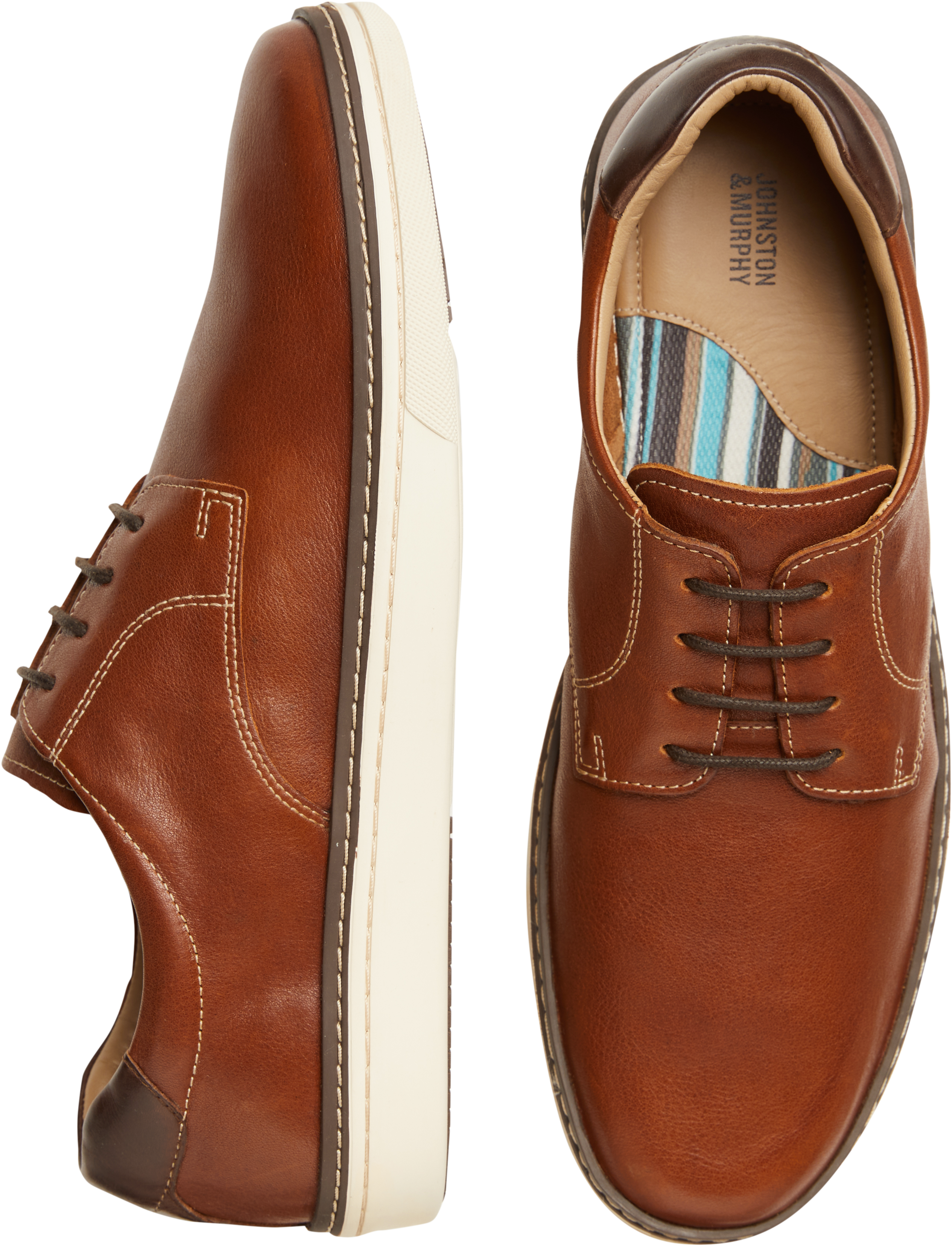 Johnston And Murphy Henry Plain Toe Lace Up Sneaker Tan Mens Sale