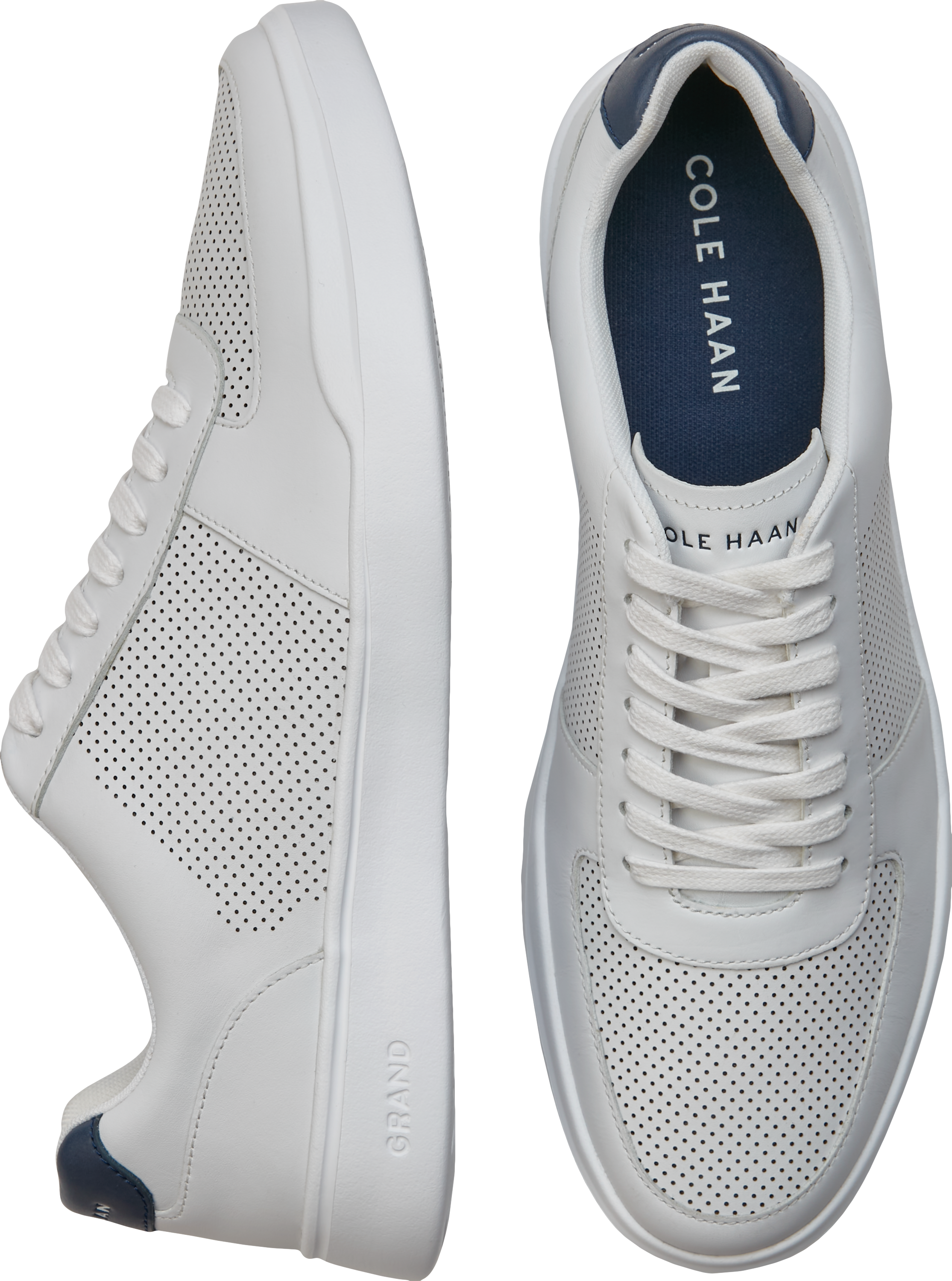 Haan Grand Leather Sneakers, White - Men's Shoes Wearhouse
