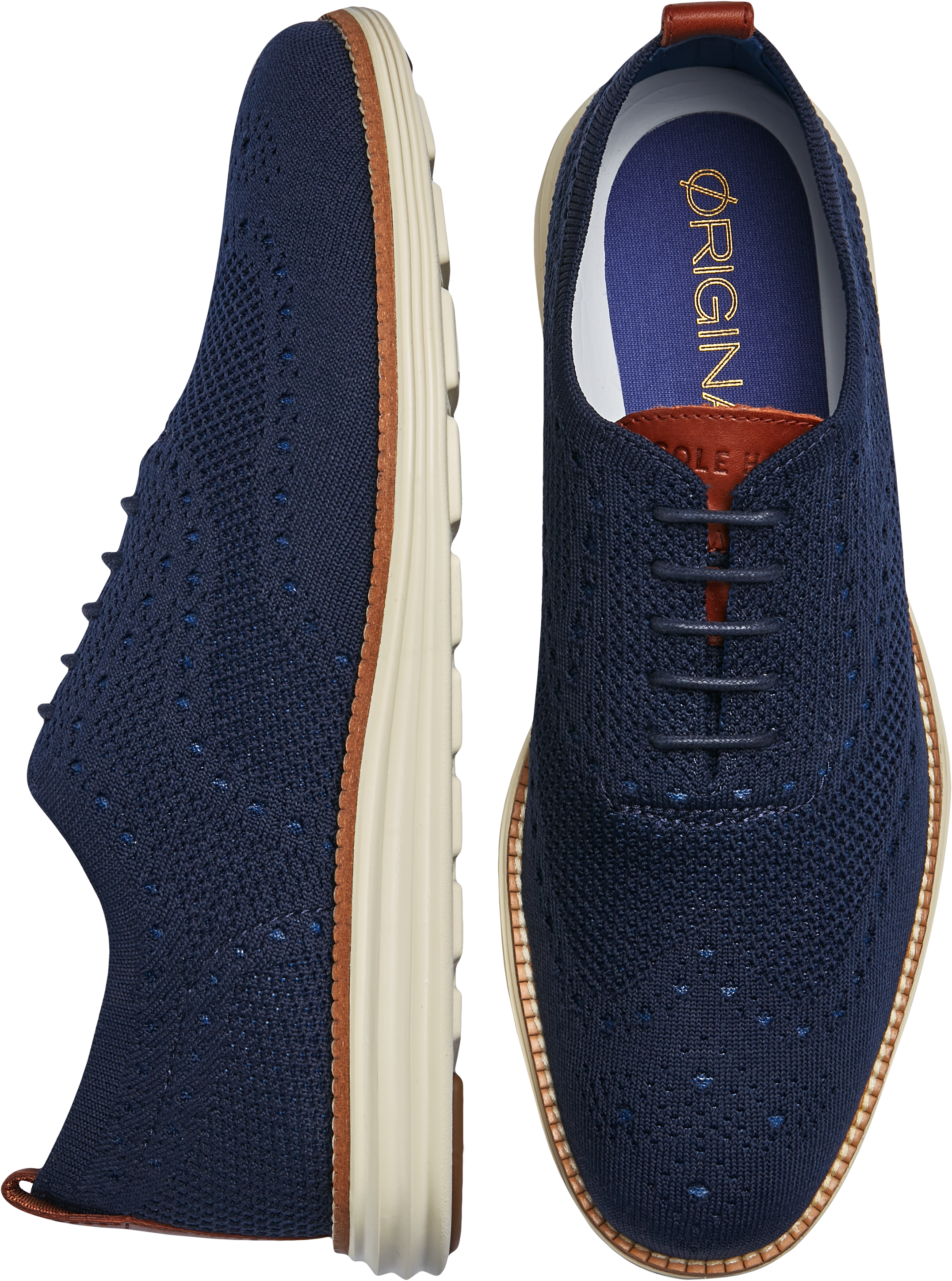 Cole Haan Grand Stitchlite Wingtip Casual Oxfords, Navy - Men's Sale ...