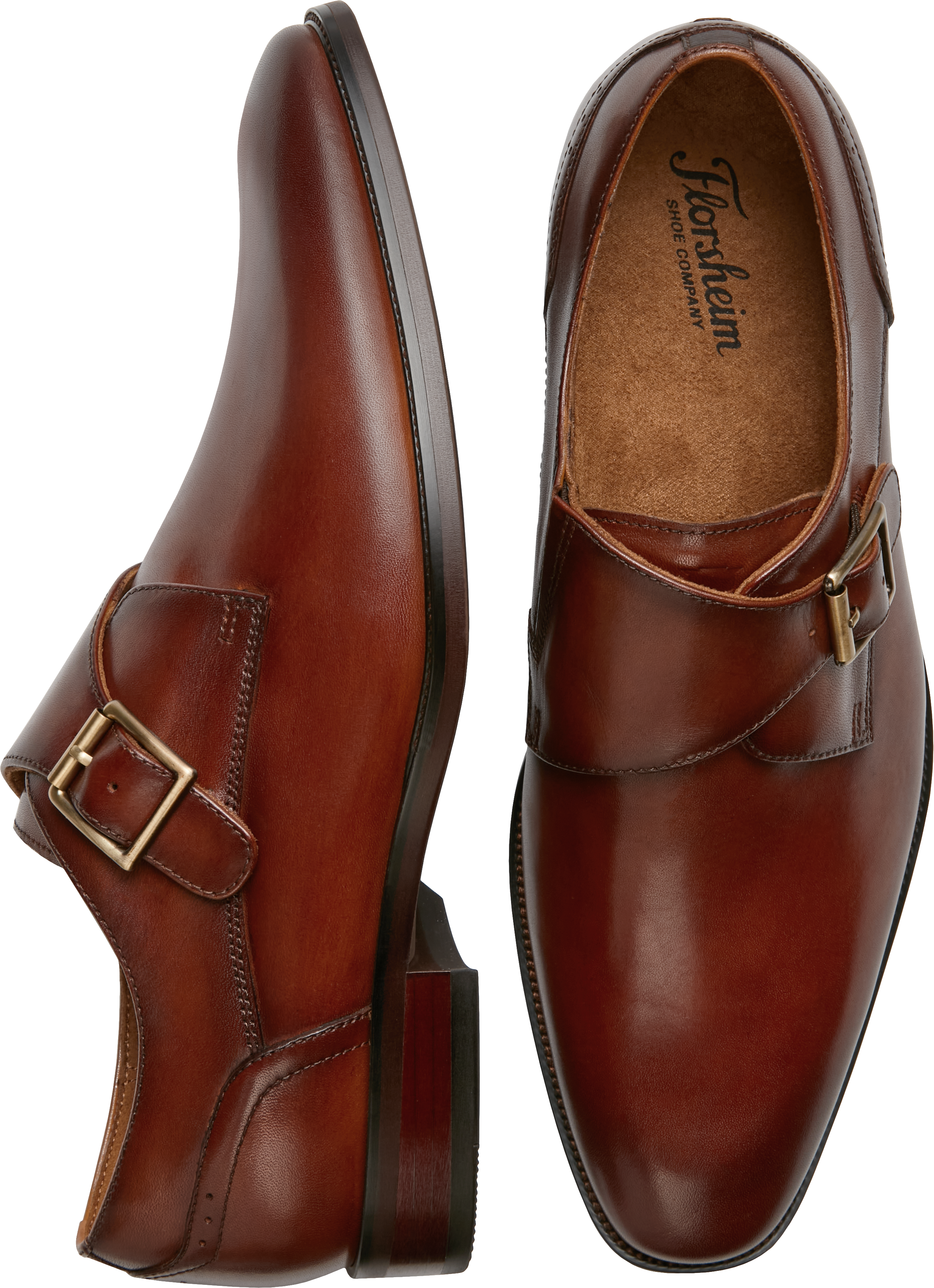 Consejo Pato Revisión Florsheim Roseto Plain Toe Monk Strap Dress Shoes, Cognac - Men's Shoes |  Men's Wearhouse