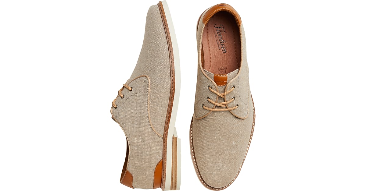 Florsheim Highland Canvas Plain Toe Lace Up Oxford, Sand Men's Sale