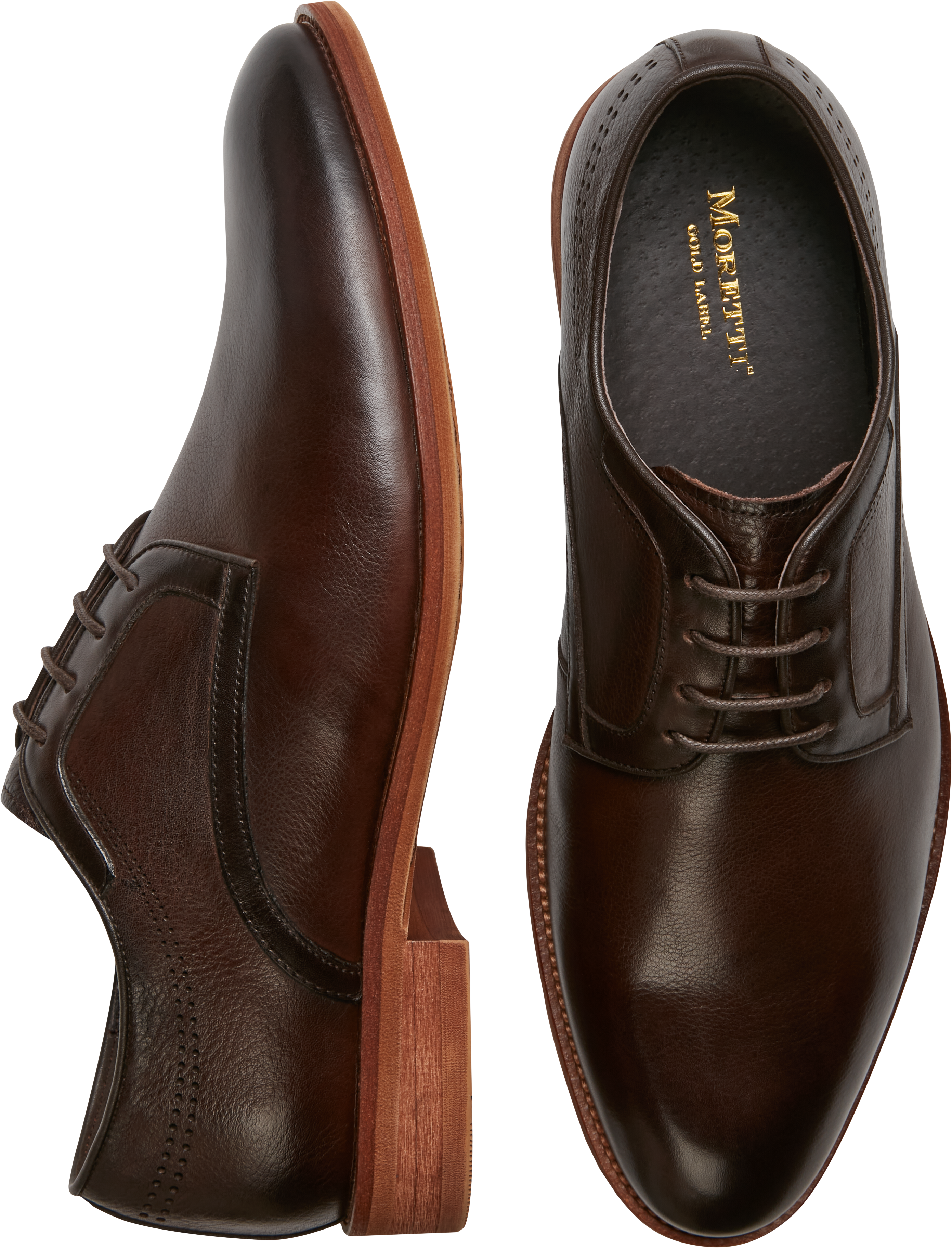 Moretti Marland Plain Toe Oxfords, Brown - Men's Sale | Men's Wearhouse