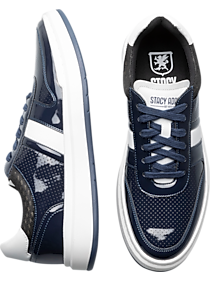 Stacy Adams Cashton Perforated Sneakers, Navy Patent