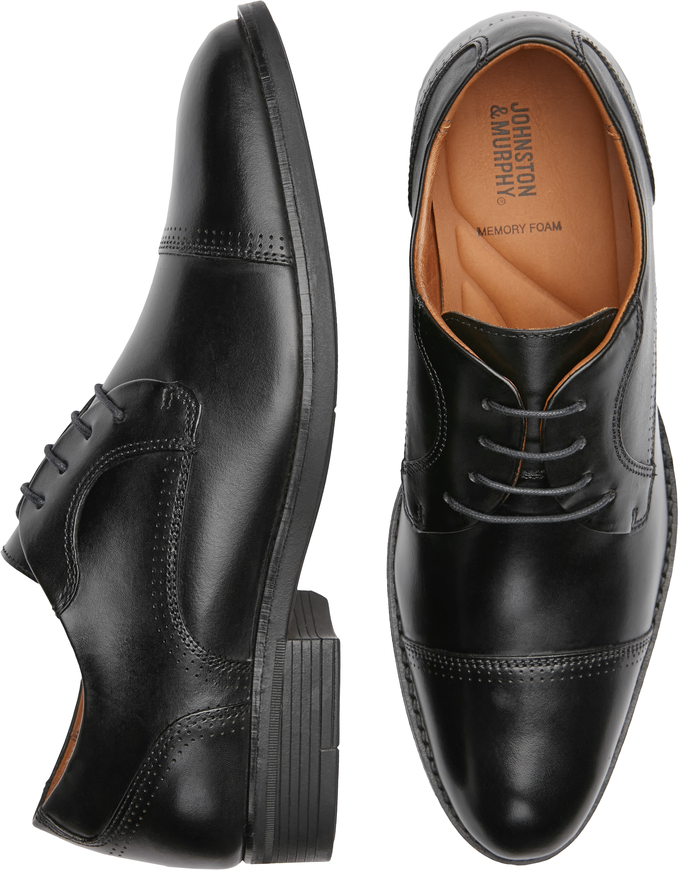 Johnston & Murphy Hawthorn Cap Toe Oxfords, Black - Men's Shoes | Men's ...